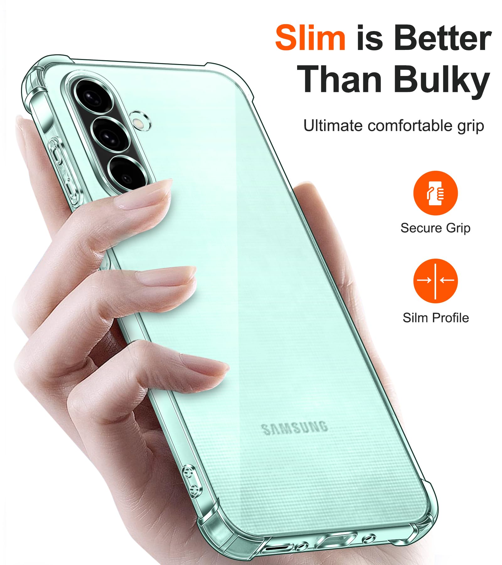 iVoler 3 in 1 Cover per Samsung Galaxy A26 5G con 2 Pezzi Pellicola Vetro Temperato, Trasparente Antiurto Custodia, Sottile Morbida in Silicone TPU Protettiva Case