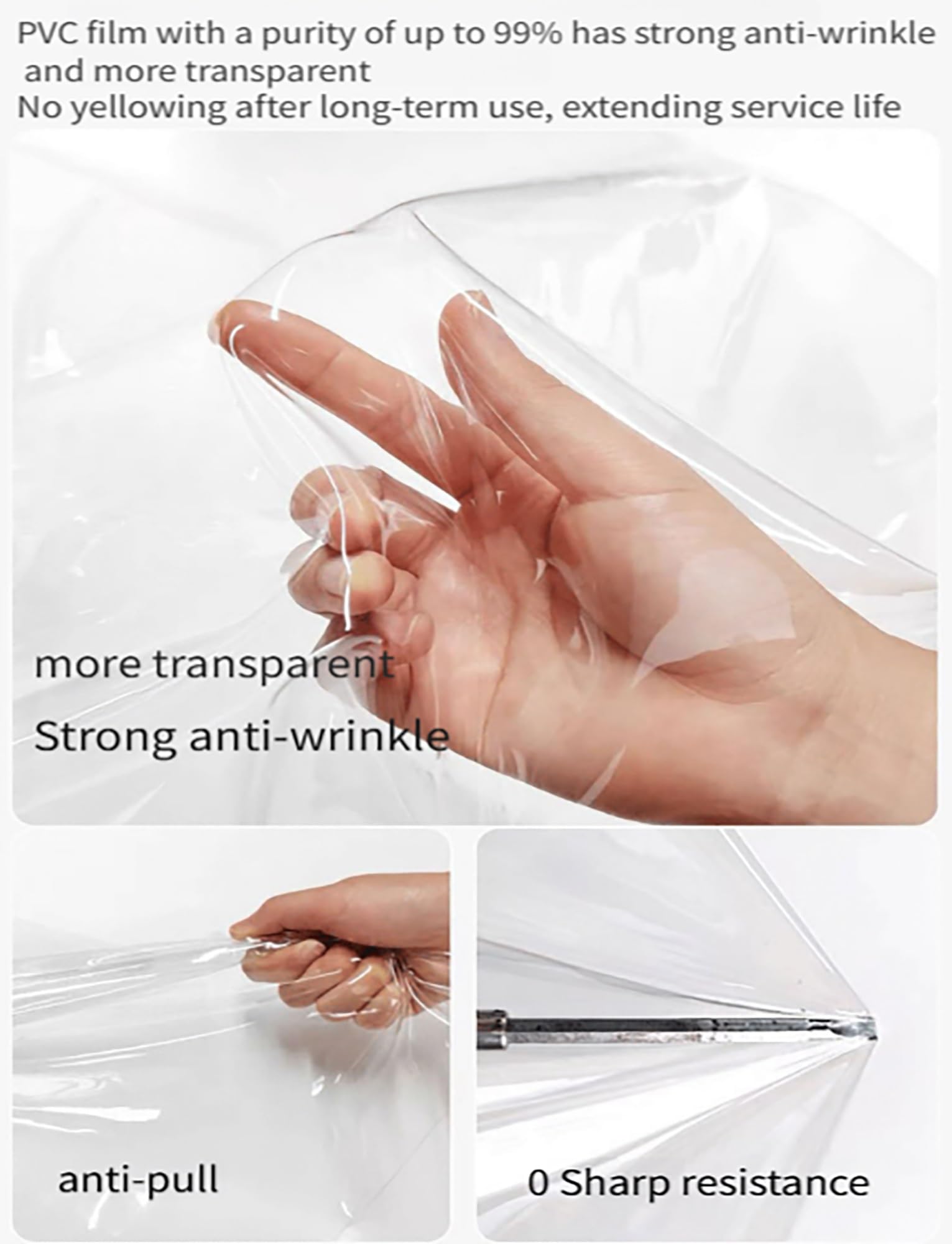Genérico Panel antirrobo de PVC Transparente for Ventanas, Malla Protectora for Balcones, protección contra la Lluvia y prevención de caídas.(80x300cm/31.5x118.1in)