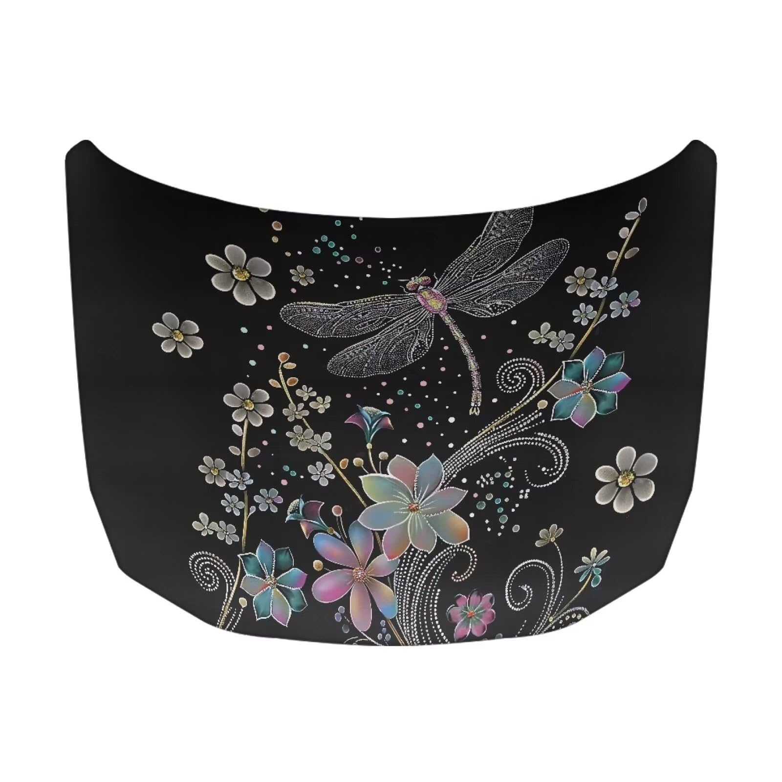 Dragonfly Car Hood Cover Polyester,Engine Protection Cover，Elastic Fabrics Can be Washed,Car Bonnet Banne