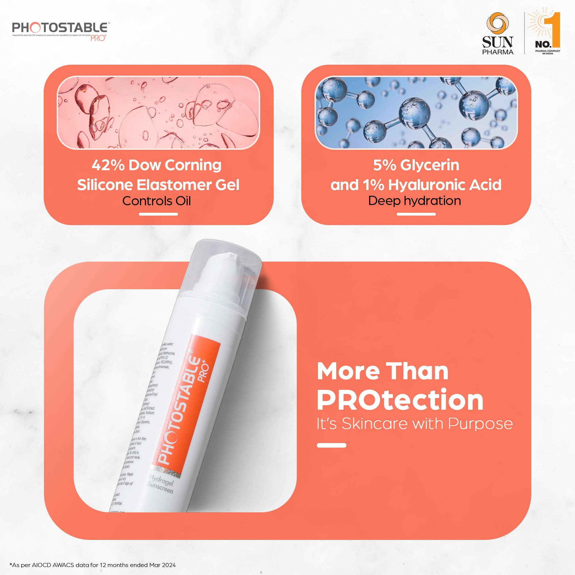 PHOTOSTABLE All Skin Sun Pharma PRO+ Sunscreen Gel, SPF 80+ & PA++++, 24-Hour UV Protection, Dermatologist-Tested Sunscreen, Lightweight Hydrogel Formula, 50g 2