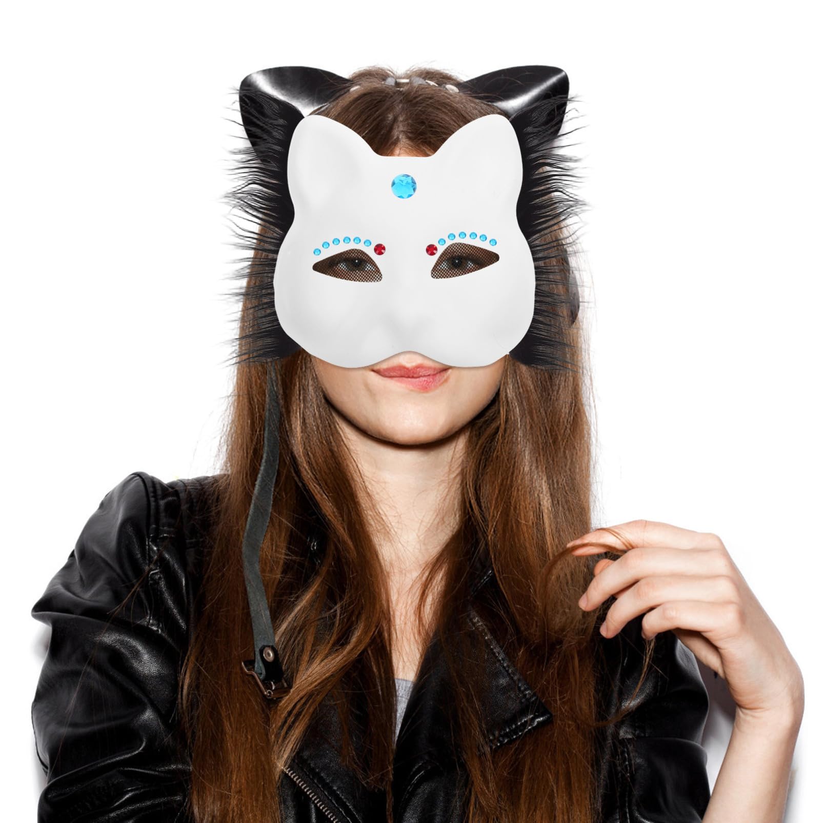 Maschere Animali Decorativi per Feste Maschera Cat Vuota per Diy Accessori per Cosplay e Balli Maschera Include Elementi Decorativi per Personalizzazione e Creatività Dei