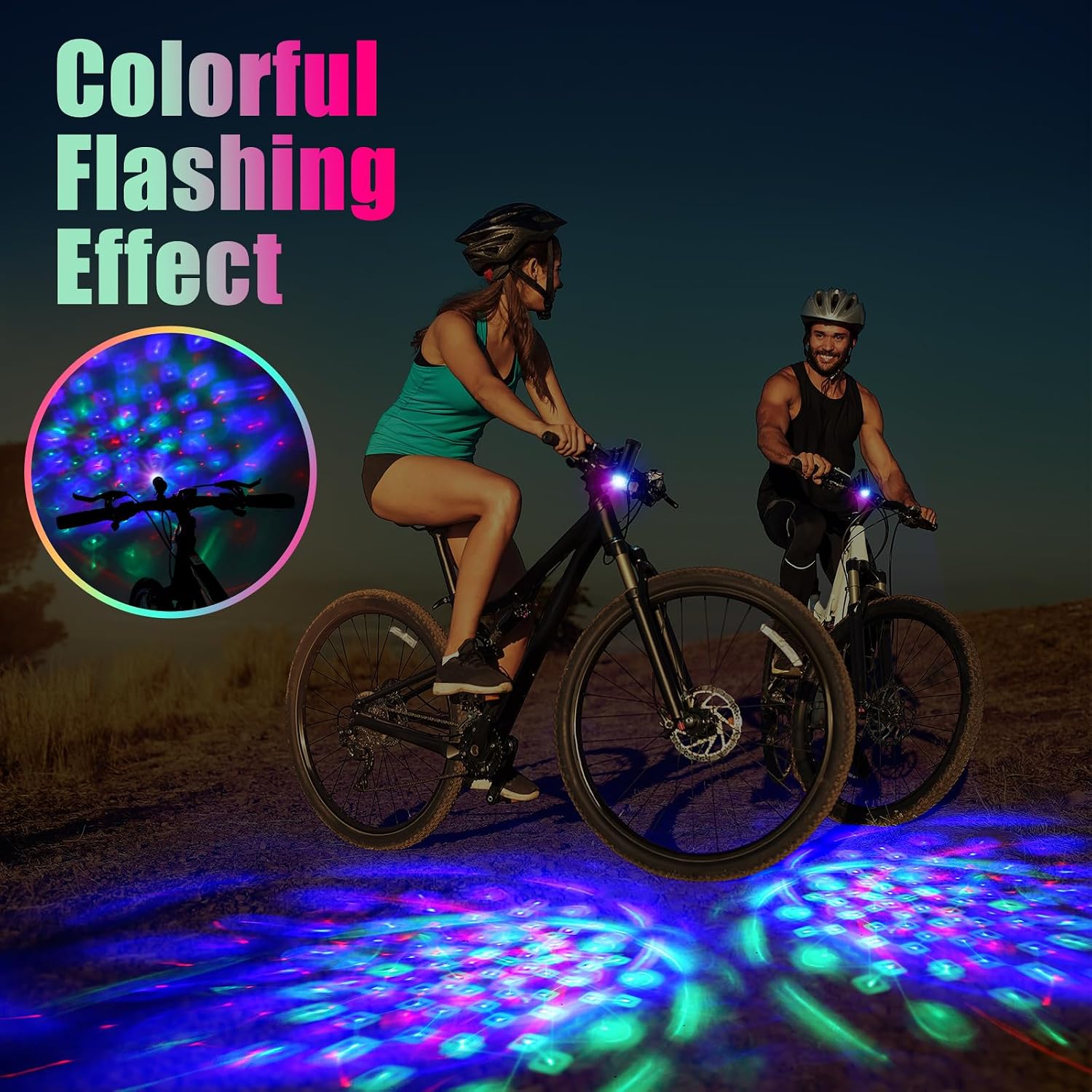 Disco Party LED Bike Light Disco Scooter Light | Tri-colored Bicycle Lights, Blinking Swirling Fun Cycling Accessory, Christmas Stocking Stuffer, 3 Aaa Batteries Included