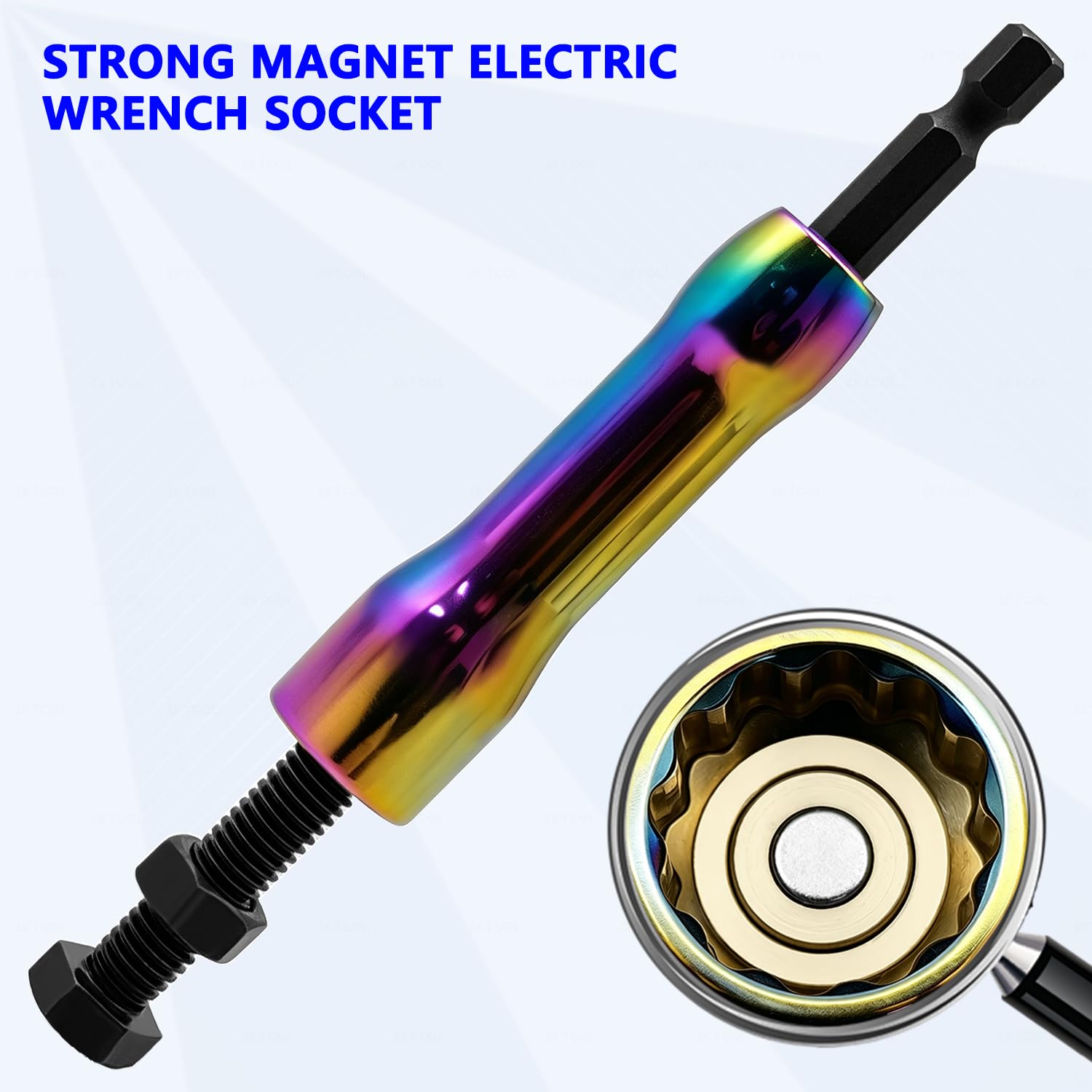 ZKTOOL 5 Pezzi Set di Bussole Magnetiche a Impatto | Adattatore per Bussola per Cacciavite con Attacco Esagonale da 1/4", Bussola da 8-14 mm con Molla Retrattile Integrata