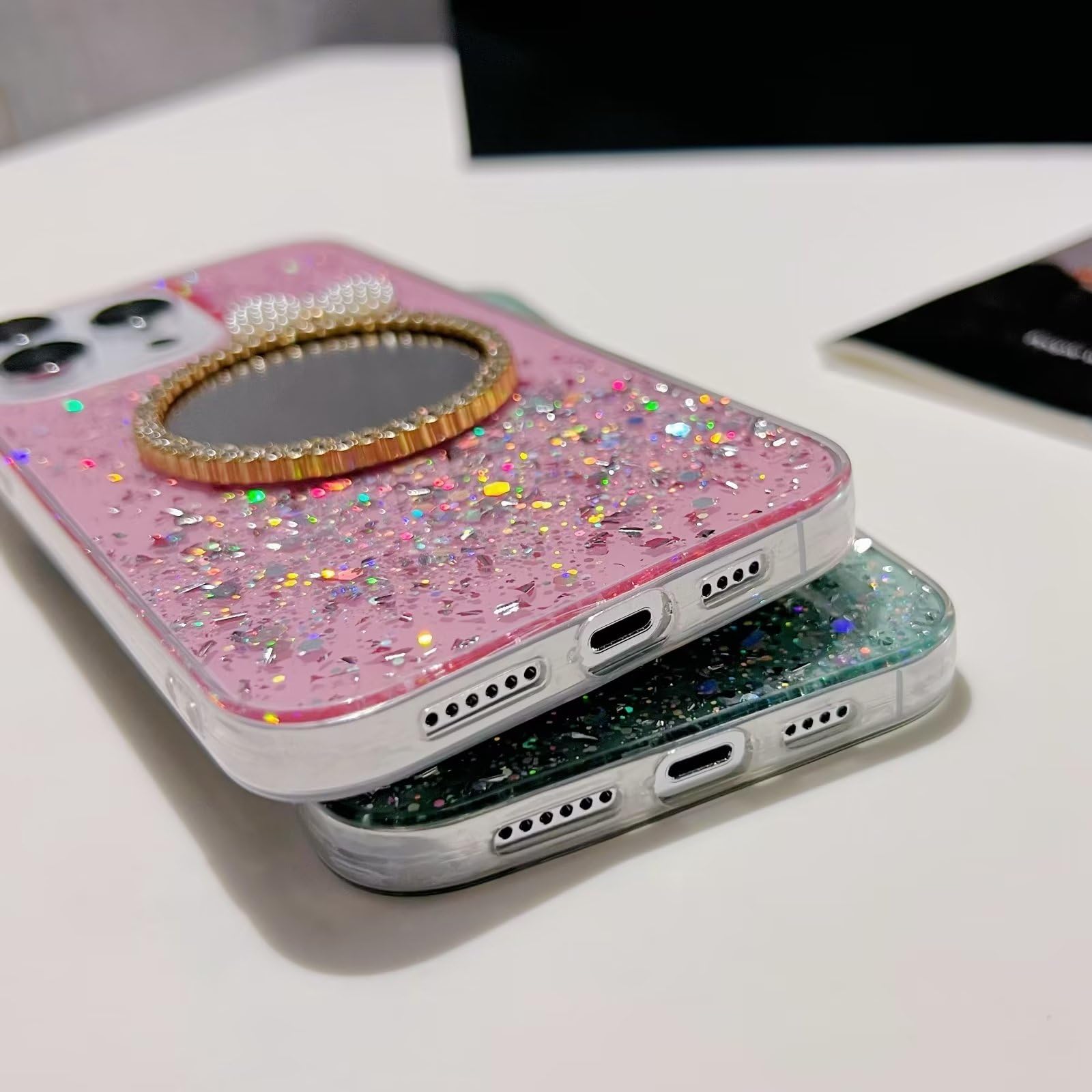 Custodia IPhone 13 Mini Brillantini - Cover Trasparente Con Stella E Onde