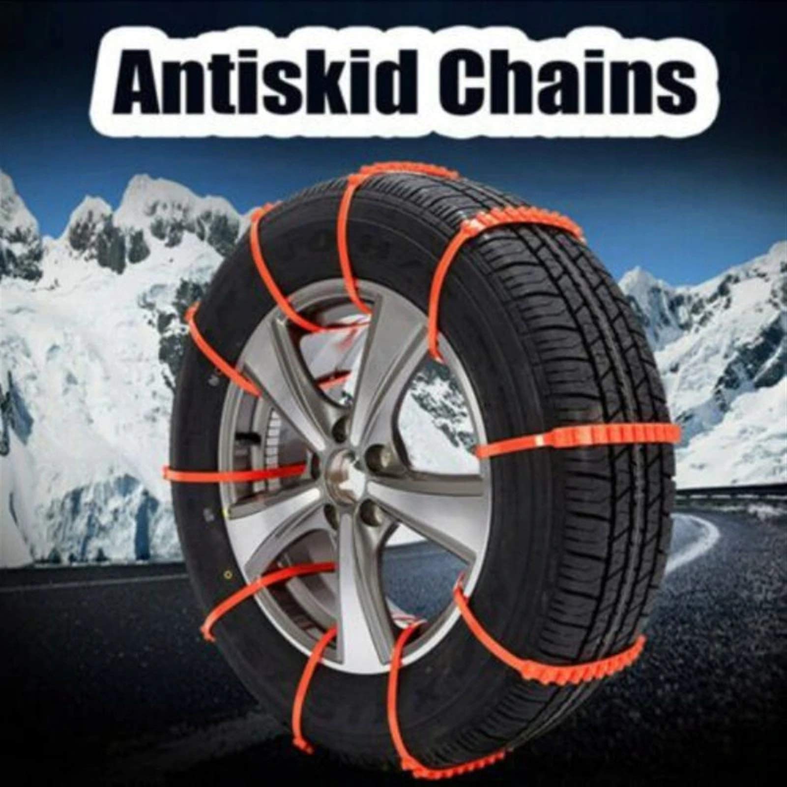 Cadena de Nieve para Coche Cadena de Nieve Antideslizante 10 Piezas Corbatas Antideslizantes para neumáticos de Coche Cadenas de Nieve Rueda de neumático de Coche Cable antidesliza