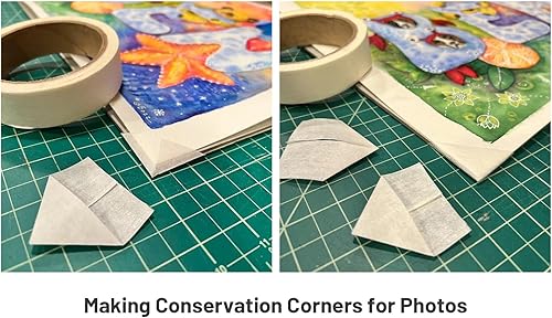 Miniatura 4 de Lineco Papel de bisagra de morera de 1 pulgada x 100 pies para hacer bisagras de conservación. Obras de arte de bisagra, manualidades, impresiones