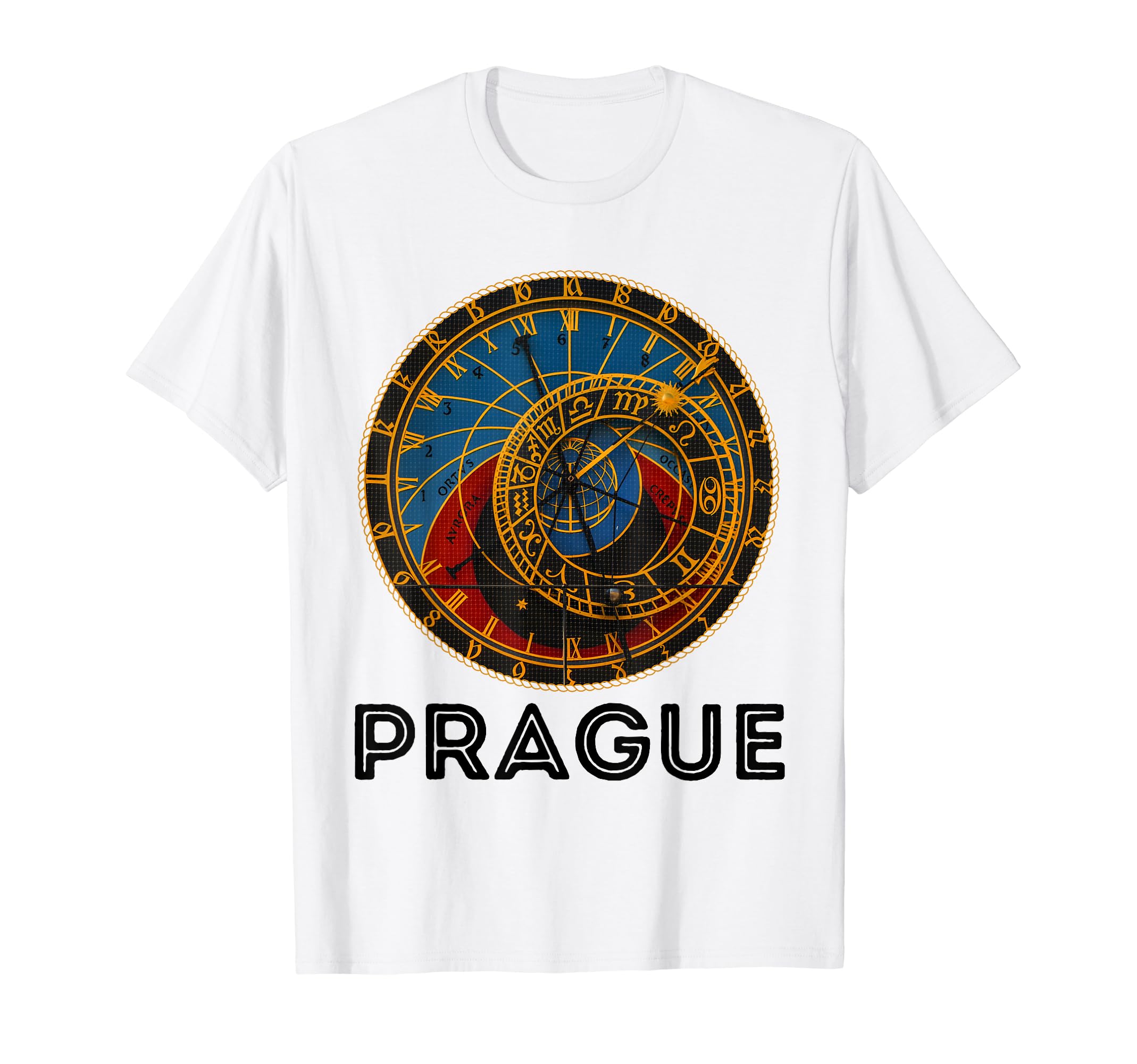 Prague Czech Republic Souvenir Astronomical Clock Prague T-Shirt