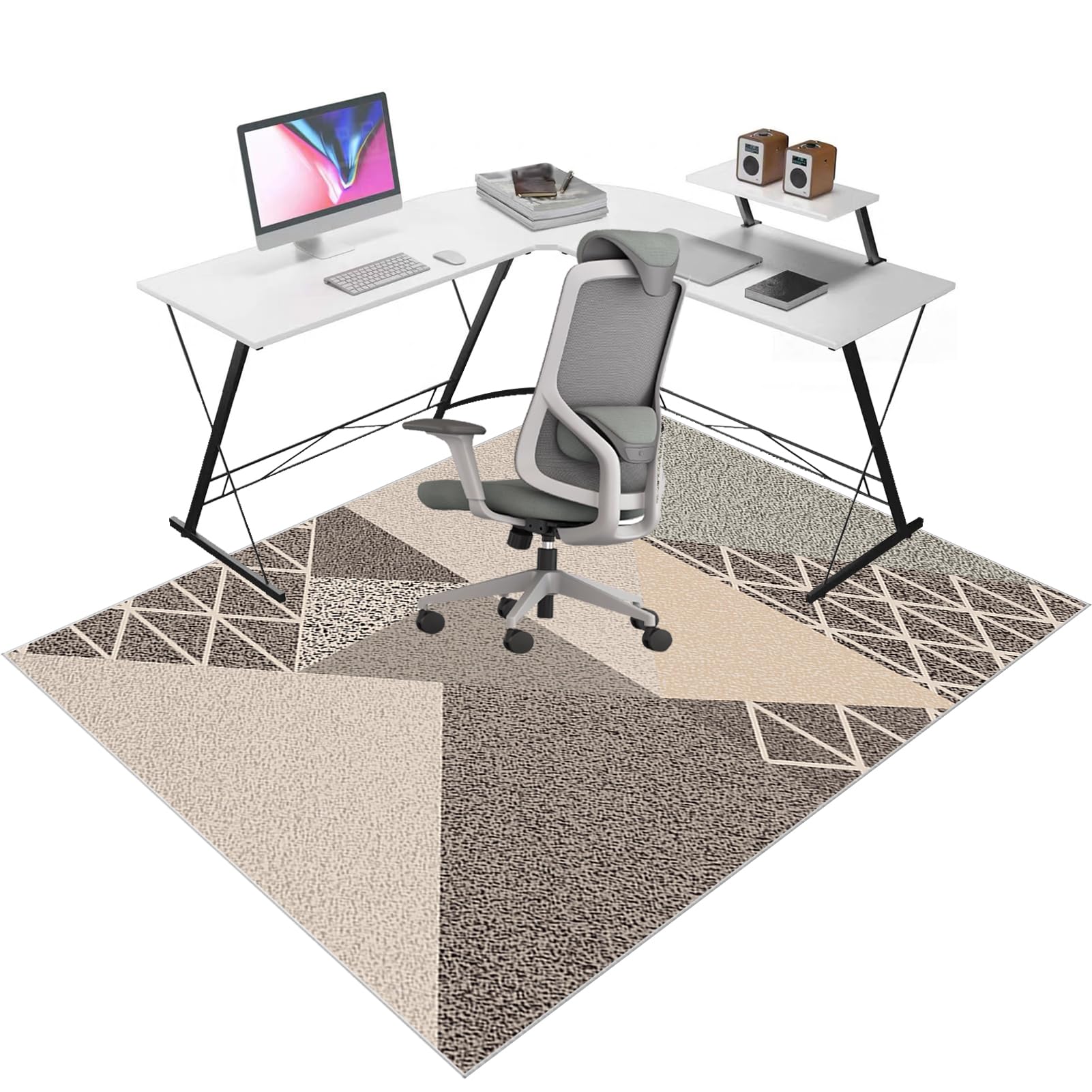Mata ochronna Podłoga na krzesło biurowe Dywan Krzesło Biurko Zmywalny Dywan Antypoślizgowy Krzesło Gaming Mata ochronna na twardą podłogę Laminat Parkiet 130 x 160 cm
