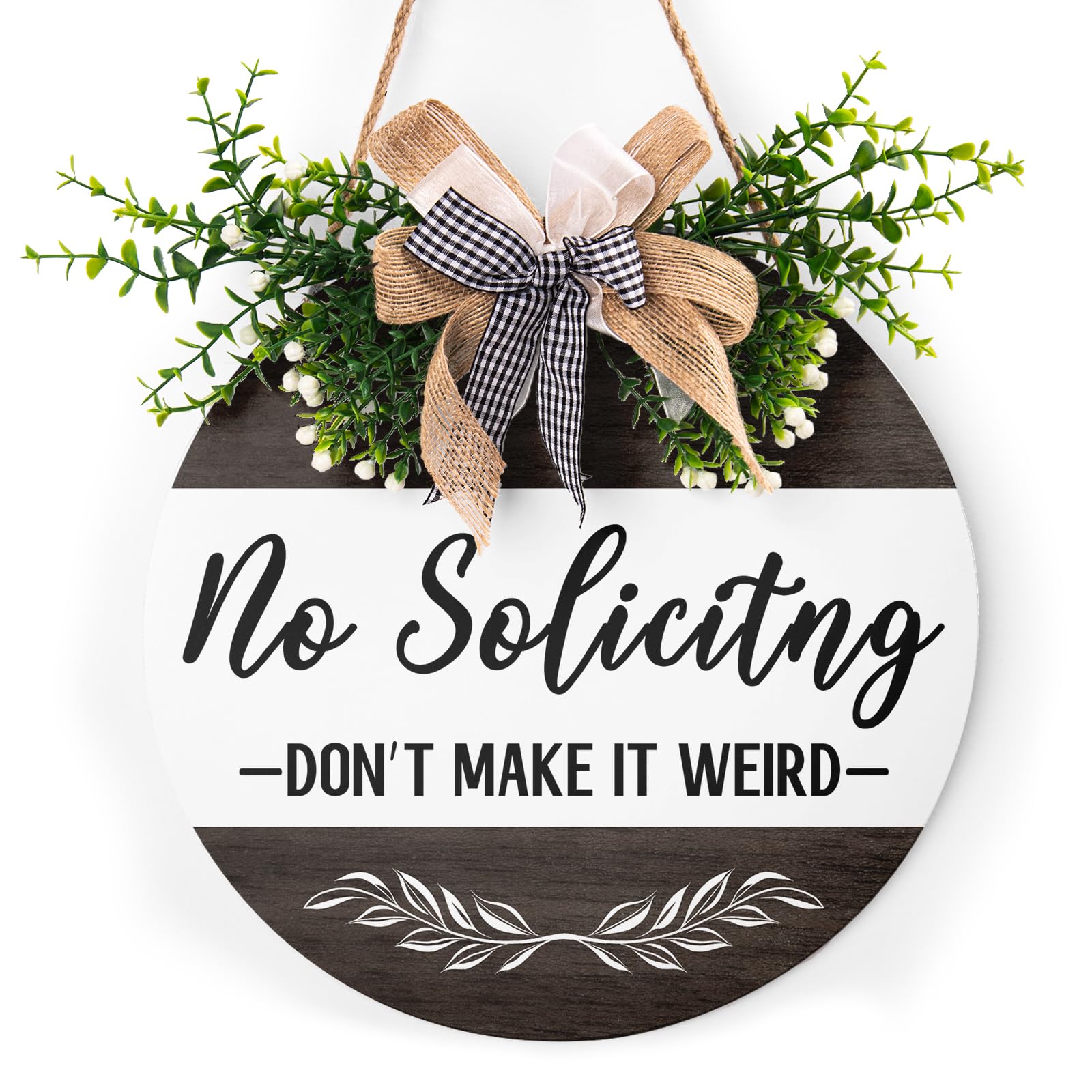 No Soliciting Don't Make It Weird Sign - 12'x12' Funny No Soliciting Door Hanger for Home
