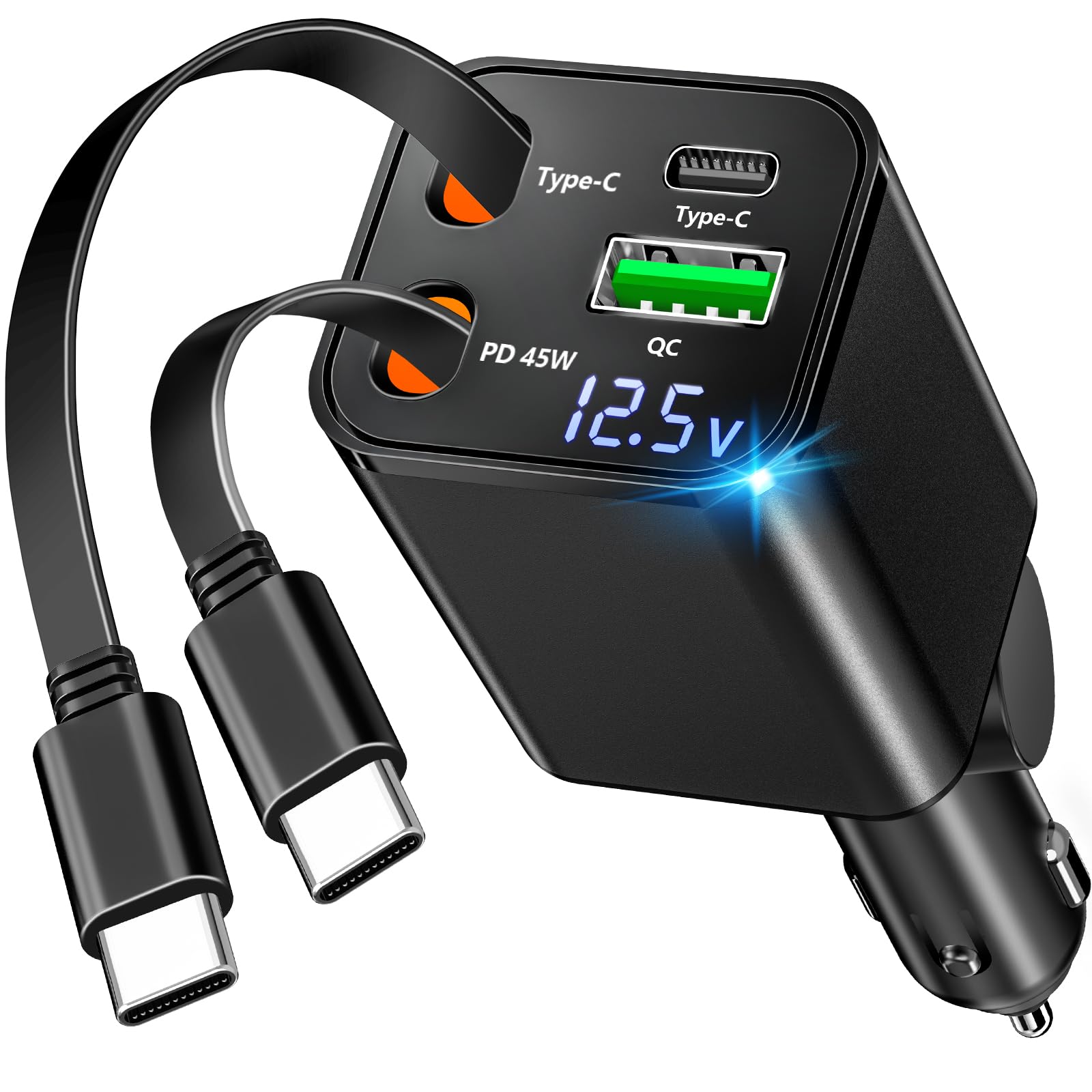 Photo 1 of [Apple MFi Certified] Retractable Car Charger USB C, Braveridge 120W USB C Car Charger 4 in 1 PD/QC Type C Fast Charge Cigarette Lighter Adapter for iPhone 17/17 Pro Max/16 Pro/15/Galaxy S26/S25/Pixel