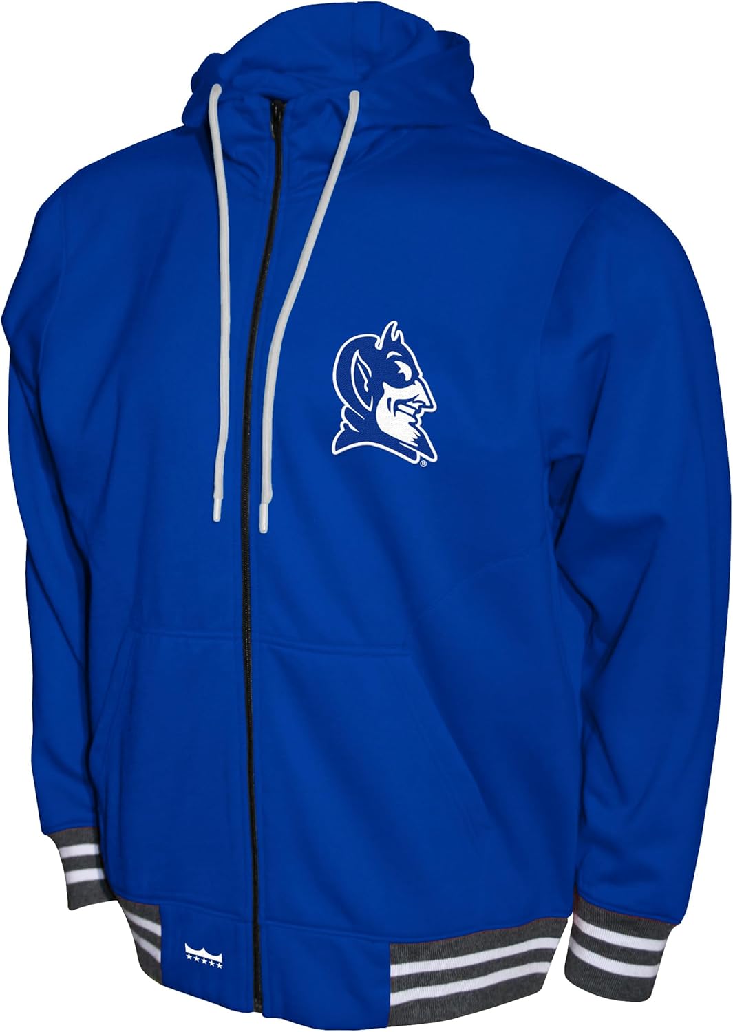 2Bhip NCAA Duke Blue Devils Jacket - Men's Blue Full Zip-up Hoodie With Pockets - Campus Jackets