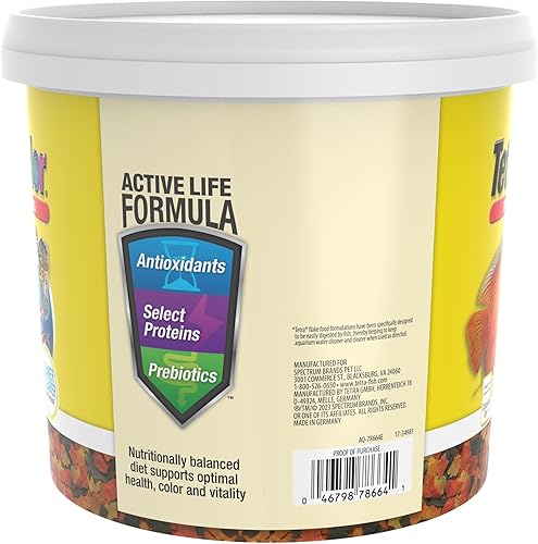 Miniatura 2 de Tetra Color Tropical Flakes, alimento para peces que aumentan el color, dieta nutricionalmente equilibrada para peces tropicales, 2.2 libras