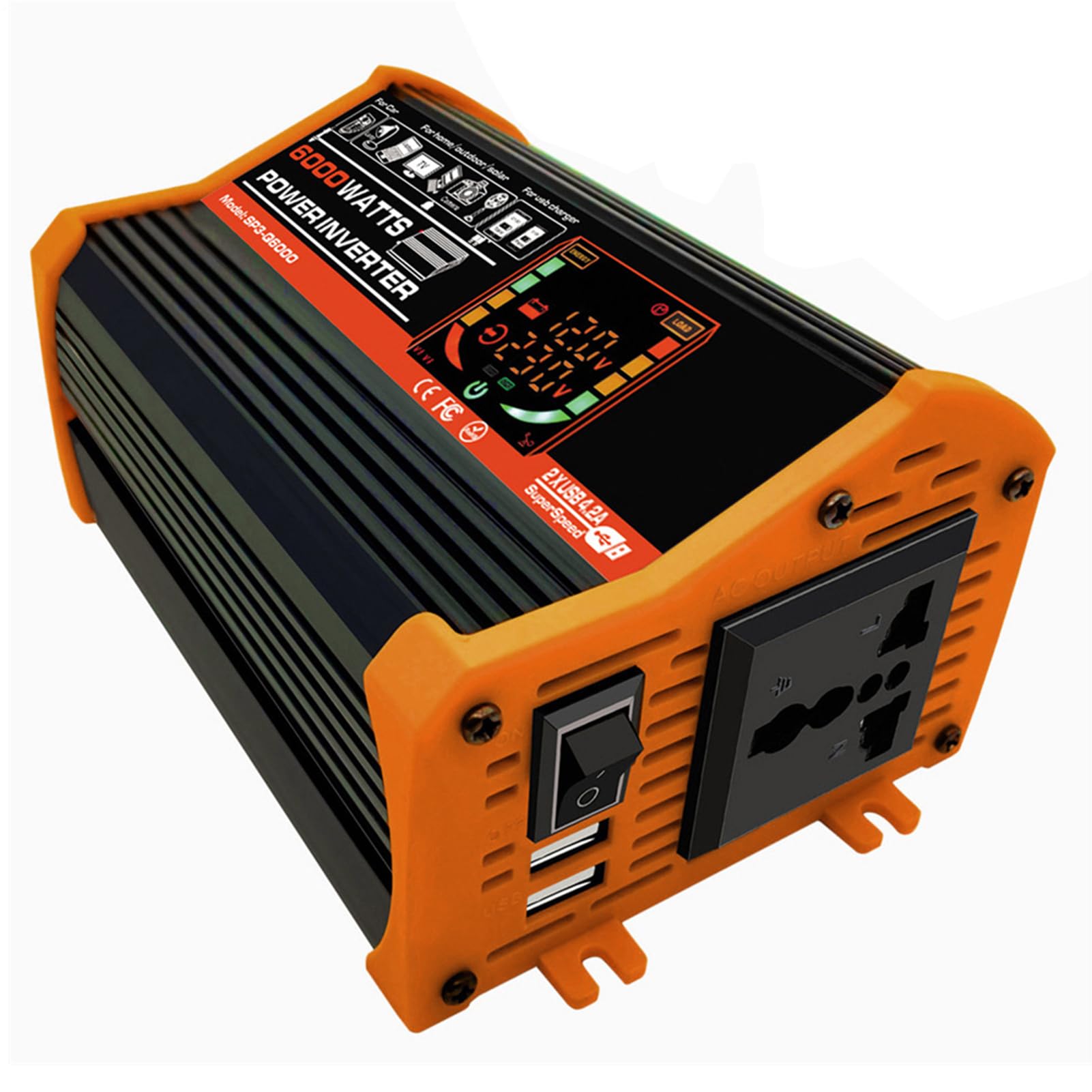 Generador Solar Con Paneles – Kit De Inicio Con Inversor Y Paneles Solares | Inversor De Coche Con Adaptador USB, Batería De Litio Portátil Para RV, Furgoneta, Camping, Viajes Por Tierra Y Aventu