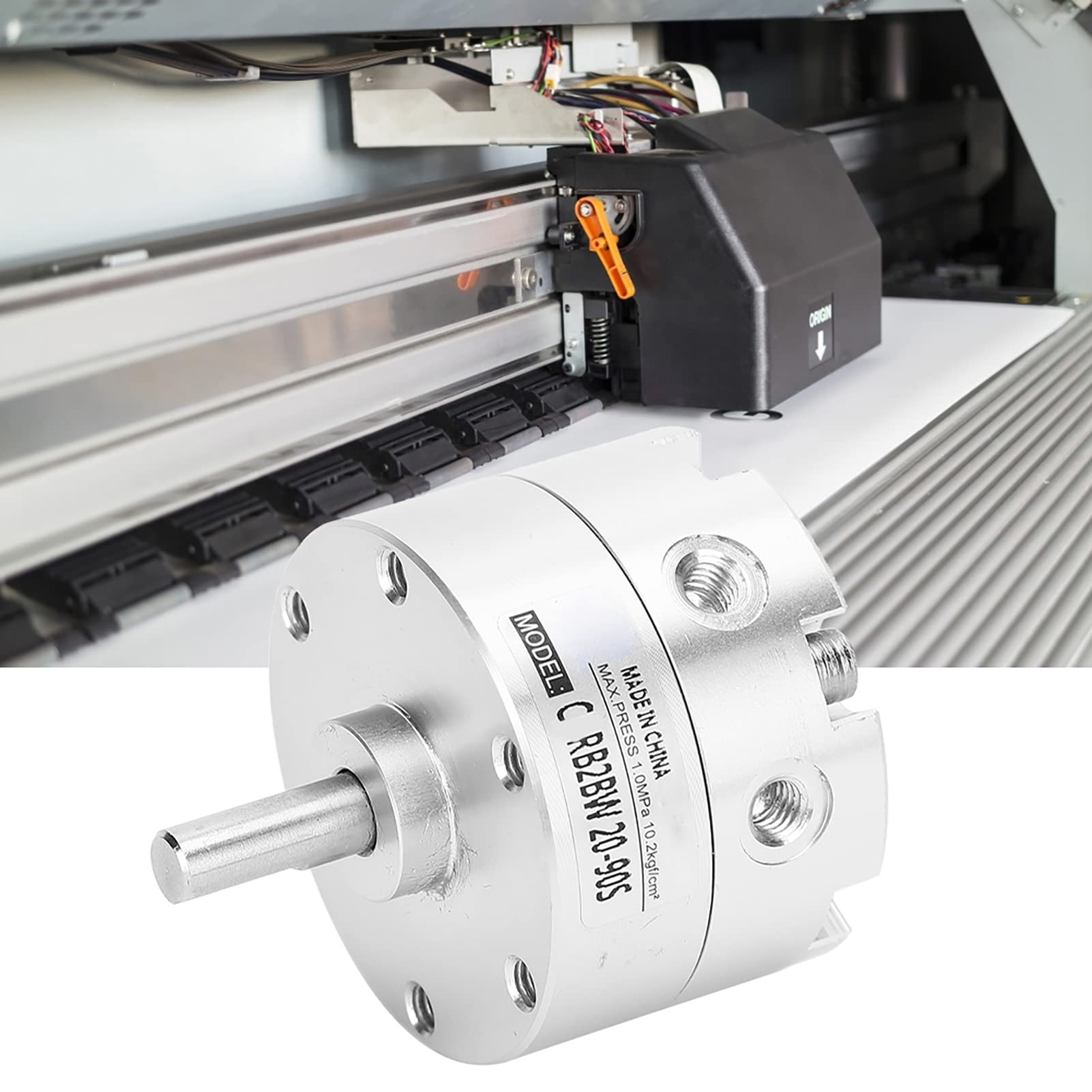 Socobeta Attuatore Pneumatico Rotativo a Paletta da 20 Mm con Bombola Pneumatica in Acciaio Inossidabile CRB2BW20 90S per Automazione