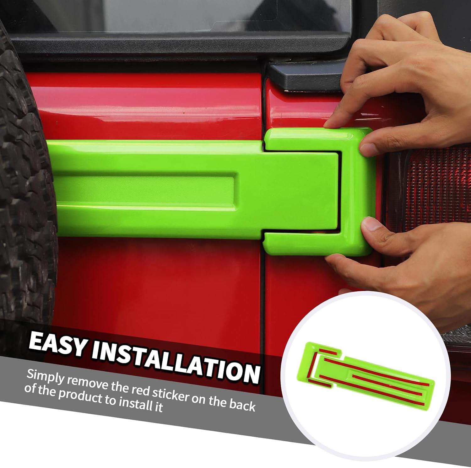 Jimen Compatible with 2007-2018 Jeep Wrangler JK & Unlimited 4 Door, 34PCS Door Hinge & Hood Tailgate Hinge Cover Trim (Green)