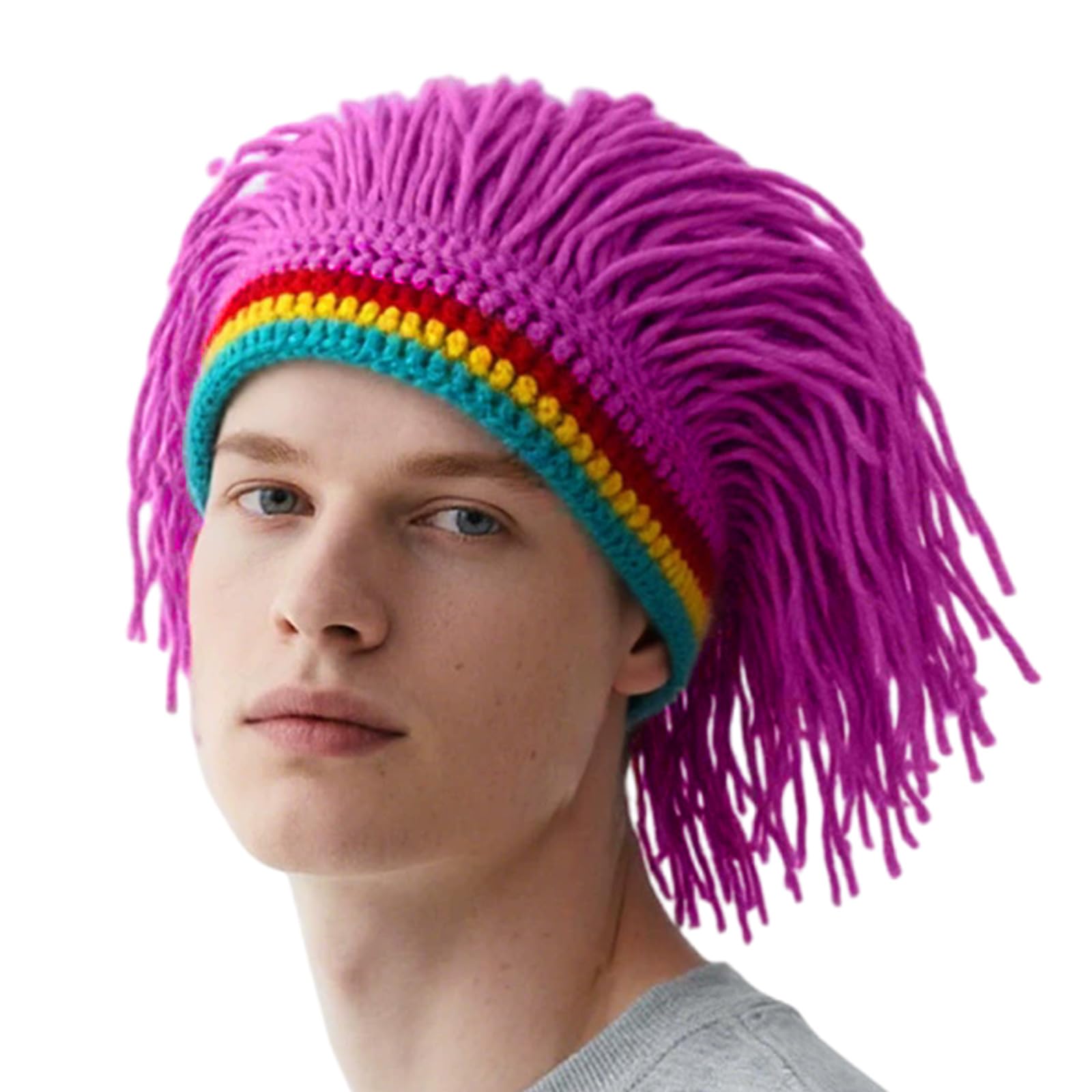 MICFENY Warm Interlaced Hat With Humorous Hair Fashion Unisex Cold Weather Ear Security For Family
