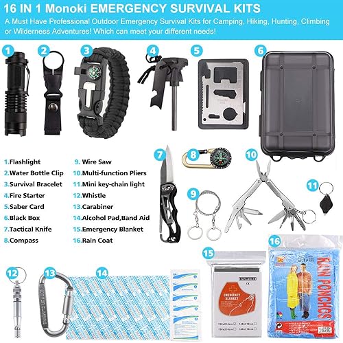 Miniatura 2 de EMDMAK Kit de supervivencia. Equipo de emergencia exterior para camping senderismo, viajes o aventuras