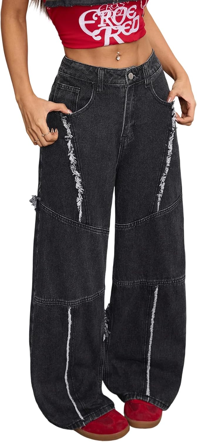 Baggy Jeans for Women Wide Leg Denim Pants Fashion Loose Fit Y2k Relaxed Streetwear