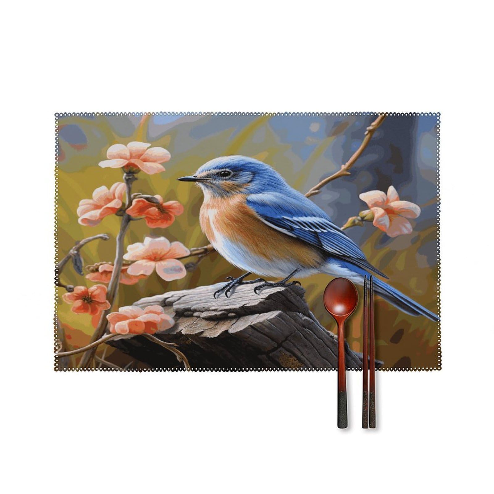 Fodpand Style Eastern Bluebird Placemats Set Of 4 Place Mats Table Mats