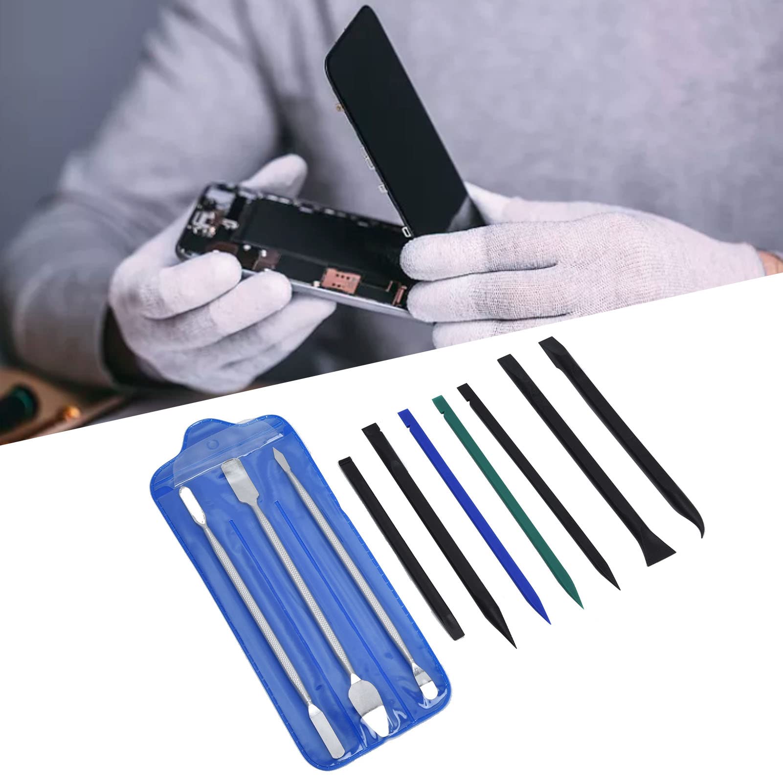 Mobile Phone Pry Bar, 10Pcs Repair Screwdriver Set, Electronics Repair Tool Kit, Mobile Phone Pry Tool for - Image 3