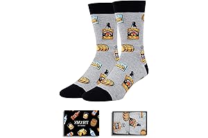 Cool Socks Gift for Dad, Whiskey Gifts for Dad Popcorn Pizza Sushi Taco Socks