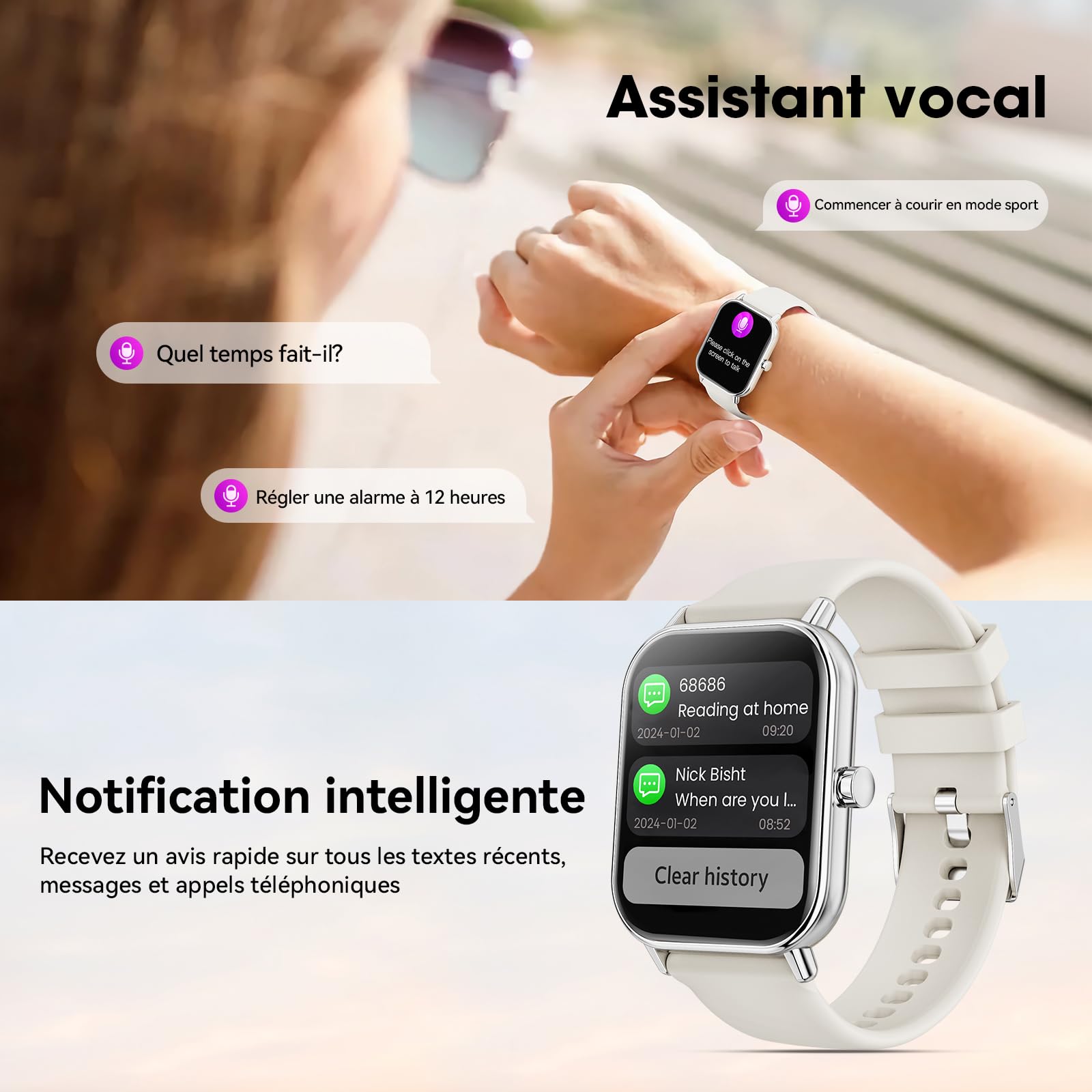 Smartwatch con Chiamate Bluetooth,1,85'' Smartwatch per Uomo Donna,Orologio Sportivo Impermeabile IP67 con 110+ Modalità Sportive,Fitnesswatch con Contapassi Cardiofrequenzimetro SpO2 per Android iOS