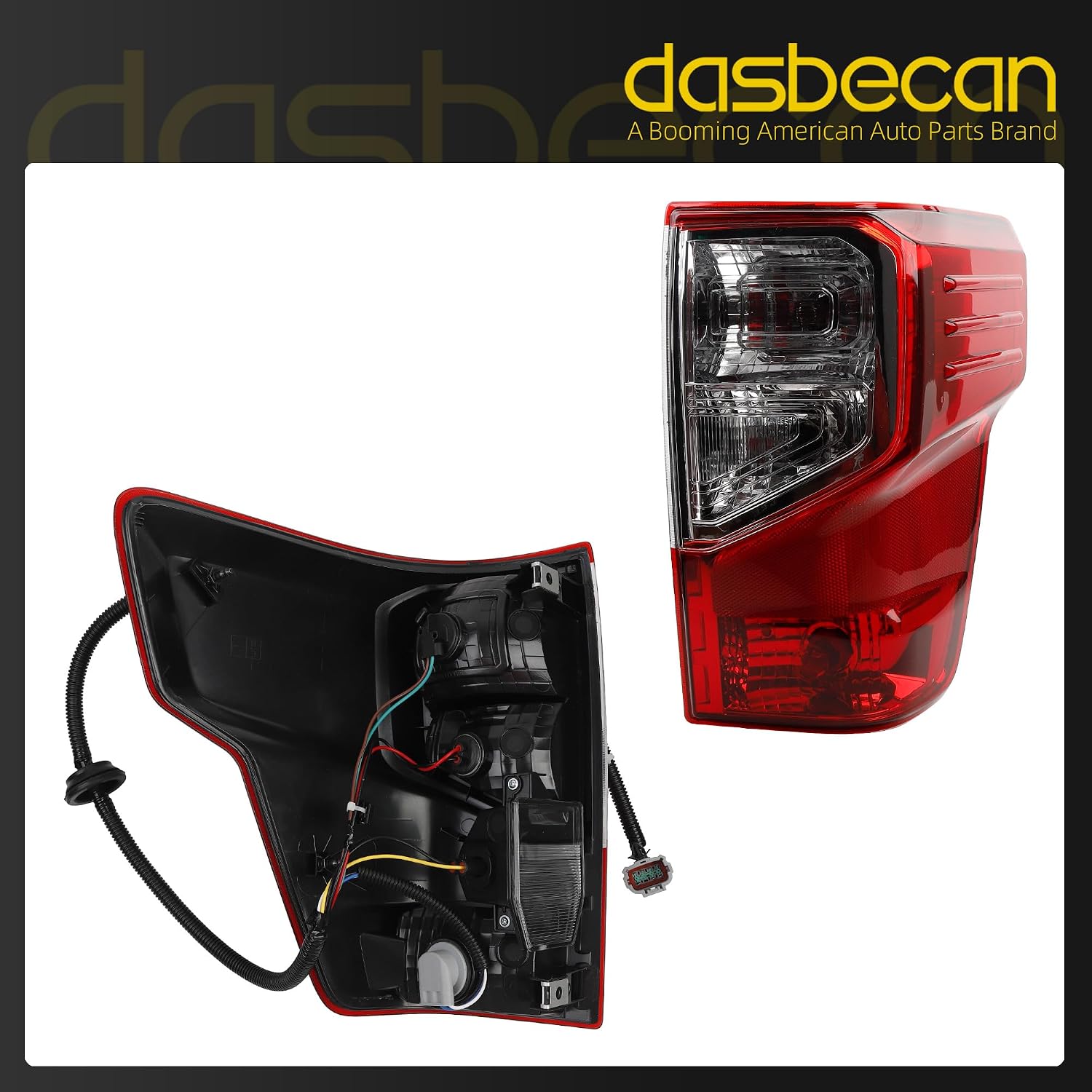 Dasbecan Tail Light Assembly Compatible with 2017-2019 Nissan Titan/Titan XD 2016-2019 Halogen Rear Lamp Taillight Right Passenger Side Replace#26550-EZ23D NI2801213