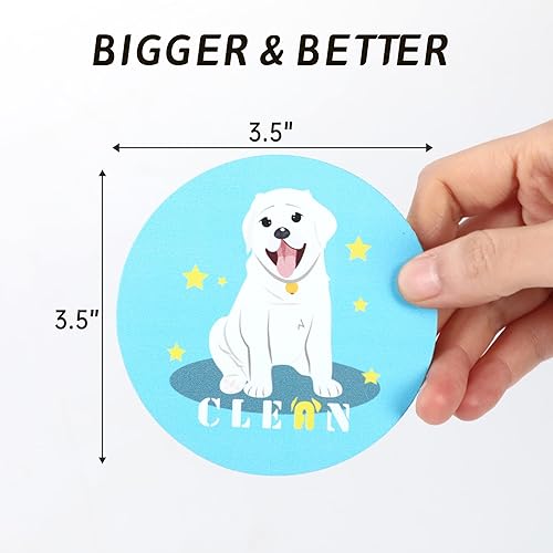 Miniatura 2 de RYAHT Imán para lavavajillas con texto en inglés "Clean Dirty", divertido letrero de dibujos animados con diseño de perro, impermeable, reversible