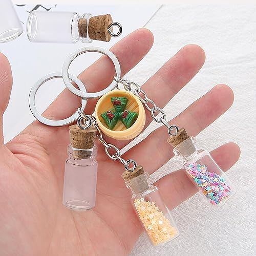 Miniatura 3 de 10 mini botellas de vidrio con tapas de corcho, 0.1 fl oz frascos de hechizos y pequeñas botellas de deseos para manualidades y decoración