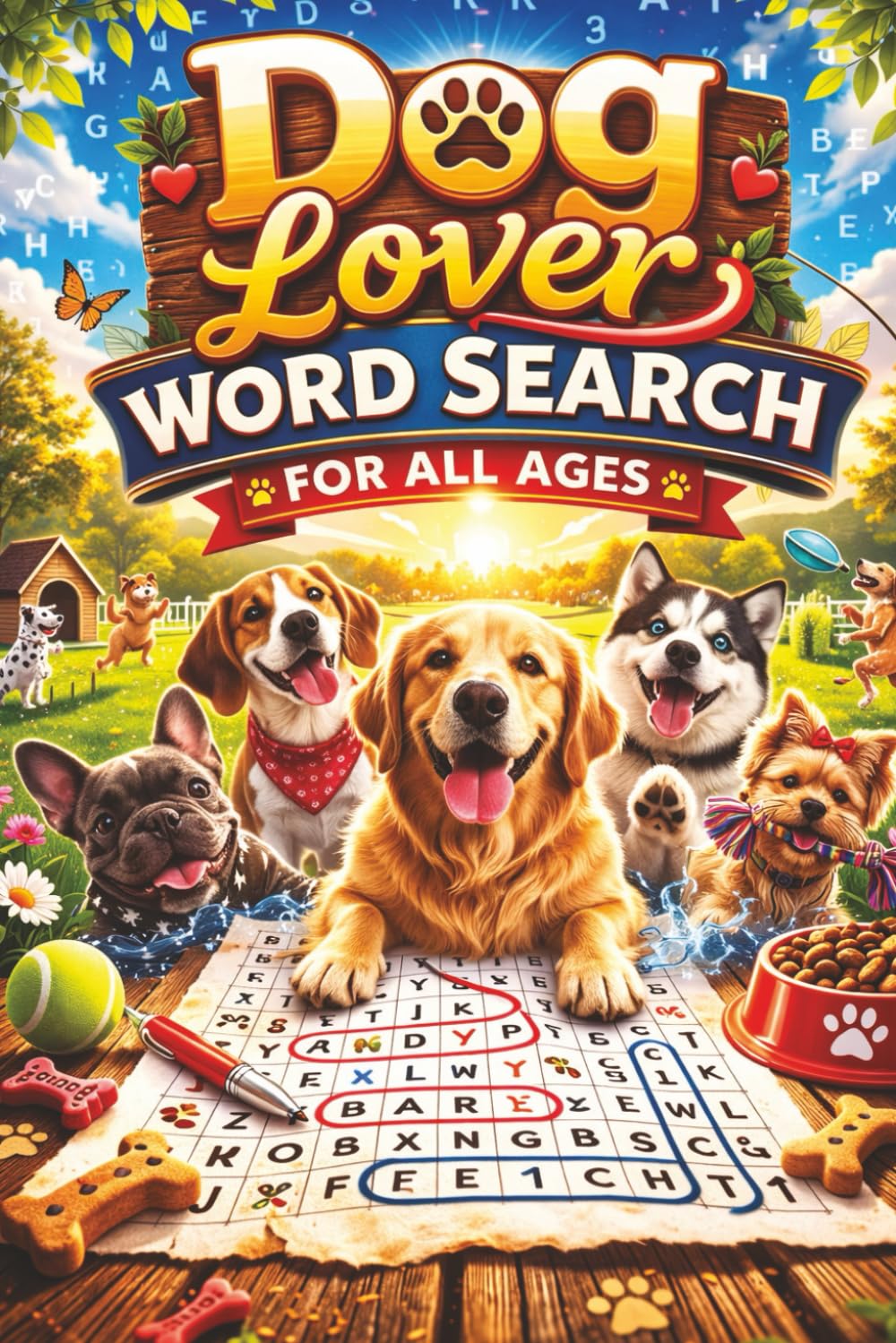 Dog Lover Word Search for All Ages: 110 Pages | 55 Fun & Heartwarming Dog-Themed Puzzles | Large Print 6x9 | Breeds, Training & Canine Word Games