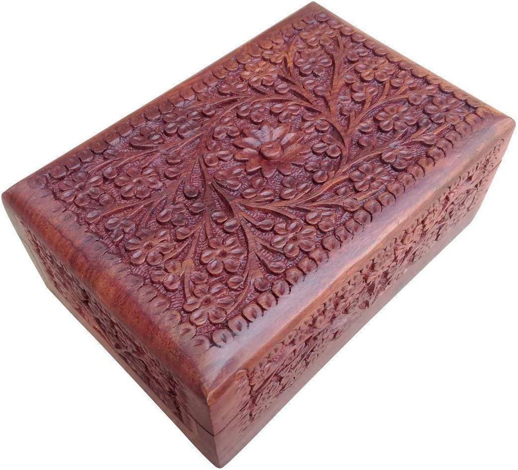 Sai Shishupal Traders The Wooden Store Wooden Fine Kashmiri Carving Decorative Handicraft Jewellery Box