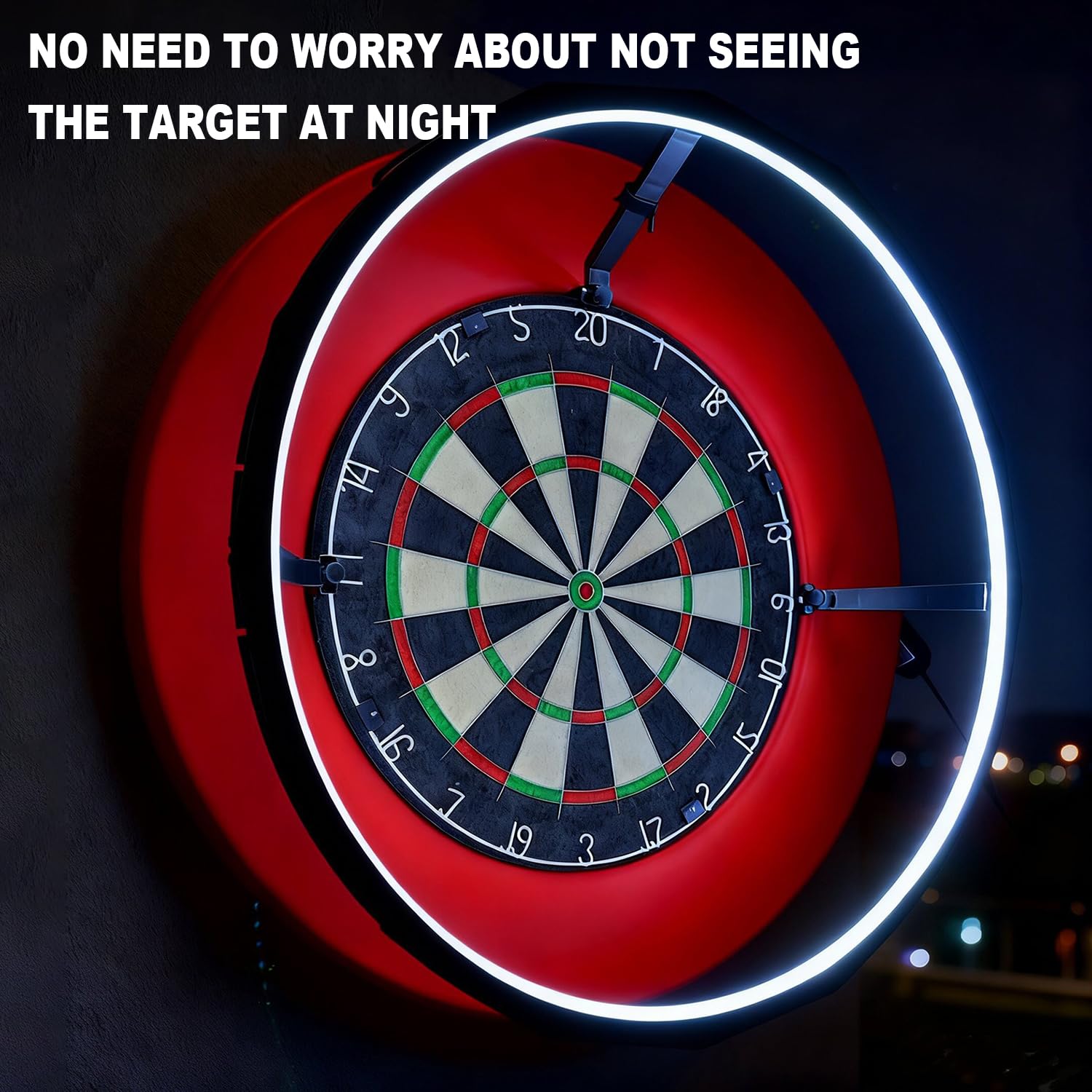 Iluminación de Dardos,Sistema de Iluminación LED, se Adapta de Forma Segura a Todas Las Tablas de Dardos,Dispositivo de Brillo de Corcho, Luz para Tablero