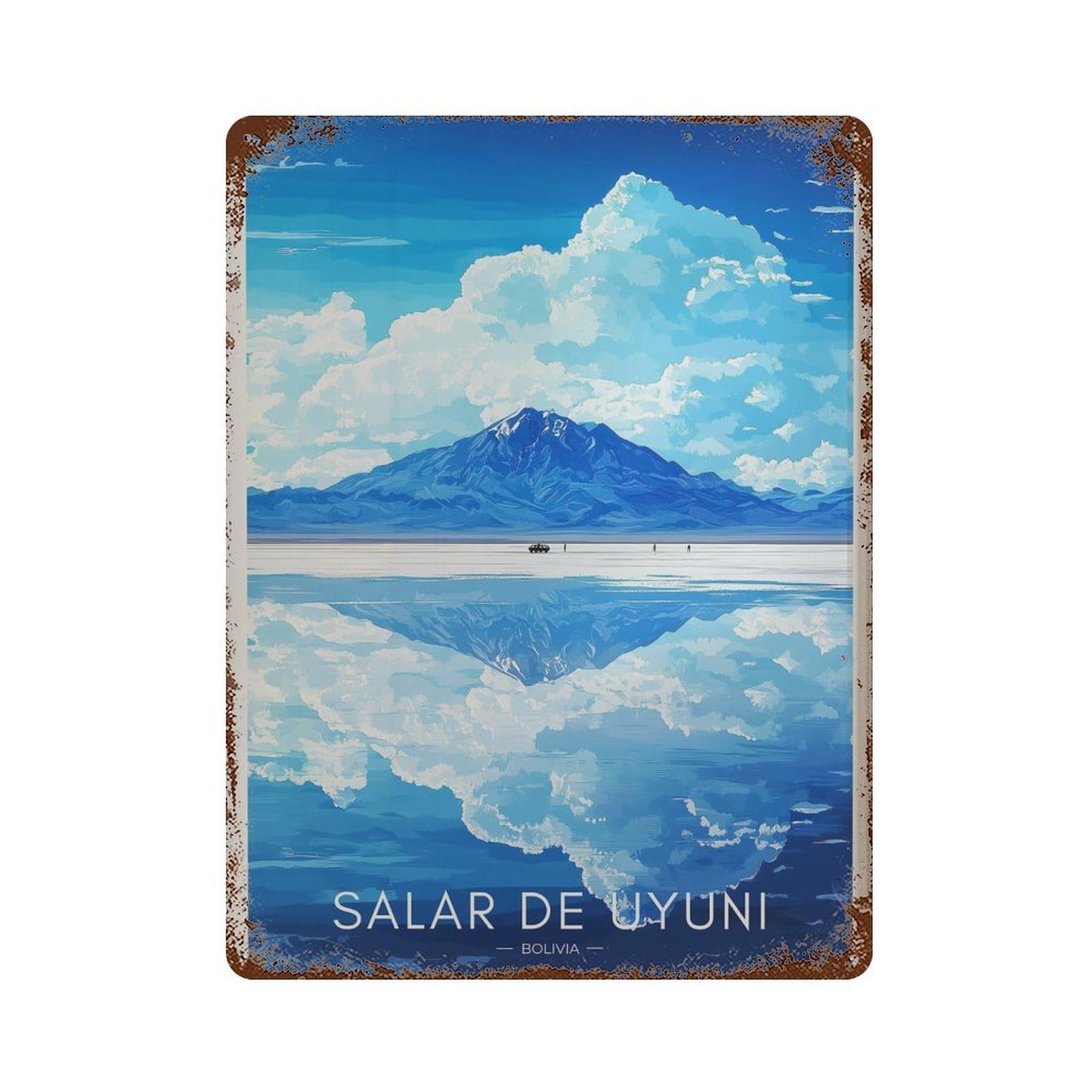 xiaoxiaoshen Salar De Uyuni Bolivia Travel Home & Office Decor Wall Decor Art Metal Tin Poster Modern Home Decor Art Home Bar Shop Decorations Vintage Sign 40x30cm