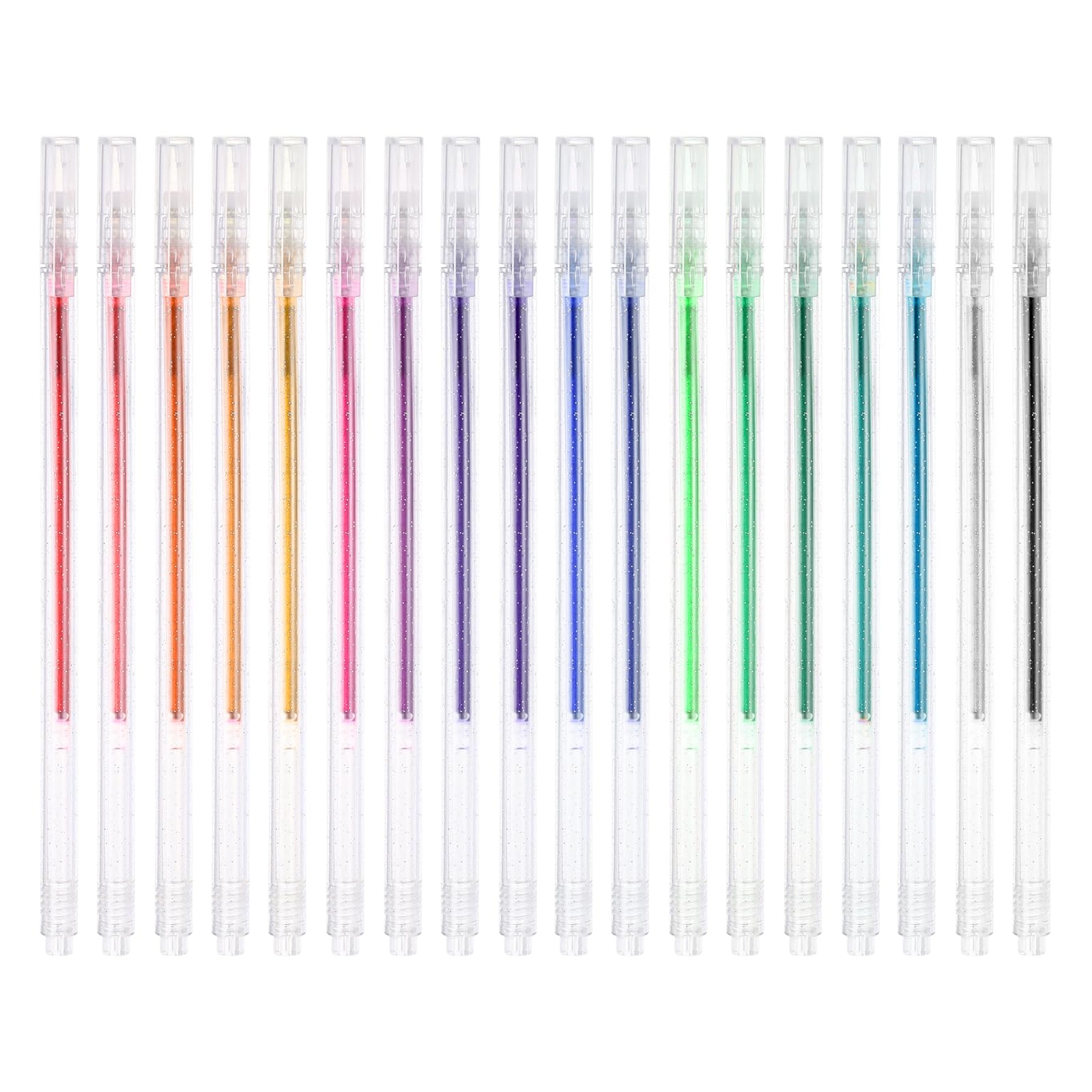 PATIKIL 1 mm Glitter Gel Pens, 18 Pcs Fine Point Large Capacity Colored Gel Pens Smooth Writing Glitter Markers for Adults Coloring Books Artists Drawing Writing, 18 Colors-2