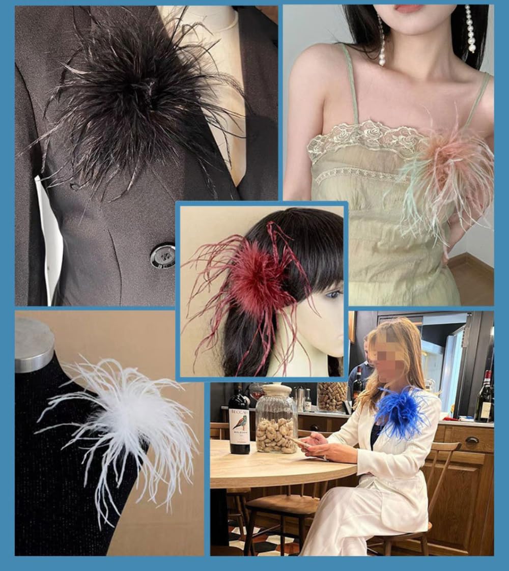 Vrouwen Mode Veer Hoofddeksels Sieraden Decor Bruids Haarband Struisvogelveren Broche Pin kopen vanaf een prijs van 4