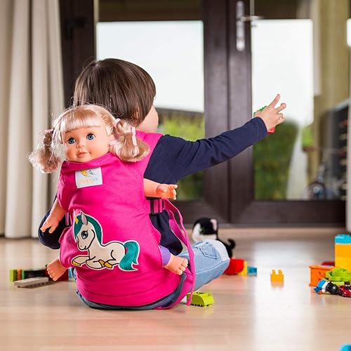 Miniatura 7 de Portabebés de muñeca de juguete para muñecas delantero y trasero para niñas pequeñas bordado de unicornio