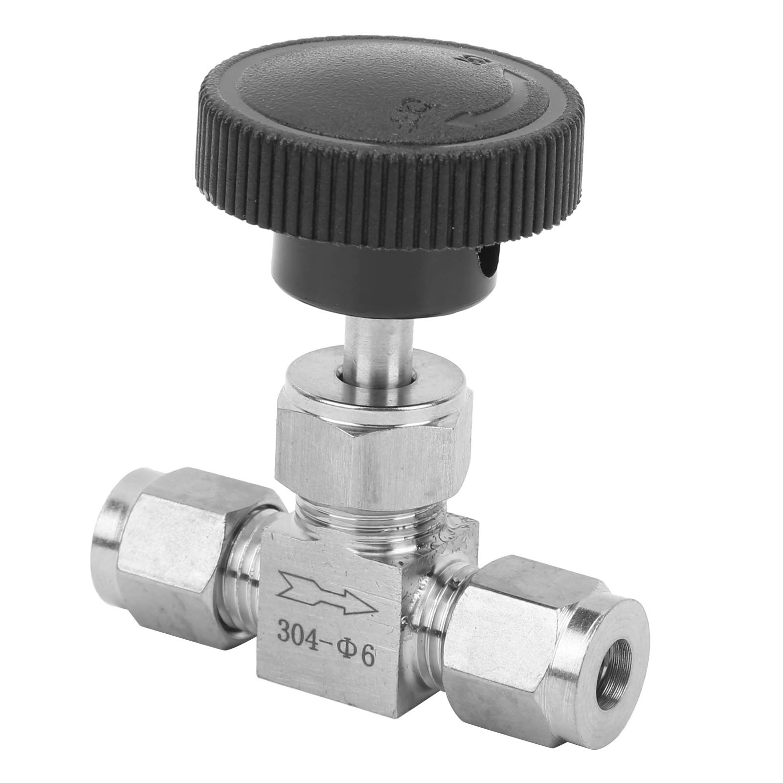 Vanne à Aiguille en Acier Inoxydable, Soupape à Aiguille à Haute Pression 304 Vanne en Acier Inoxydable 2 Voies à Haute Pression Contrôle de Débit d' pour le Liquide d' de Gaz 'eau (Ф6)