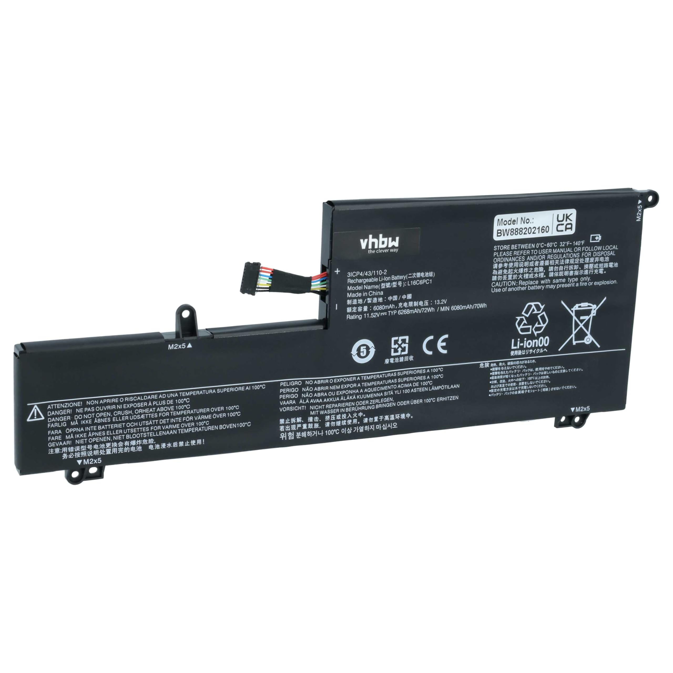 vhbw 1 x bateria zastępuje Lenovo L16M6PC1, L16L6PC1 do notebooka (6150 mAh, 11,56 V, Li-Poli)