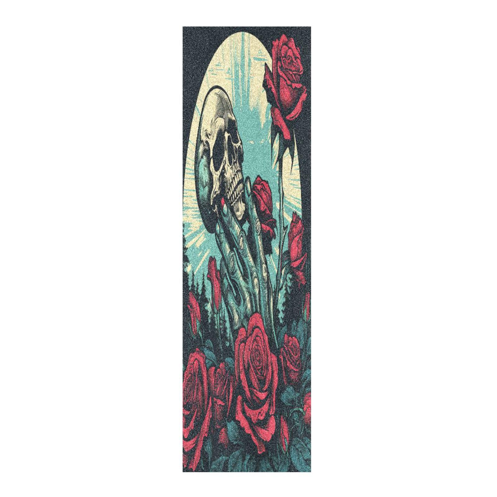 Abstract Skull Art Skateboard Grip Tape – Waterproof, Bubble-Free Longboard Griptape Sheet (1 Piece, 9"x33" Or 44"x10")