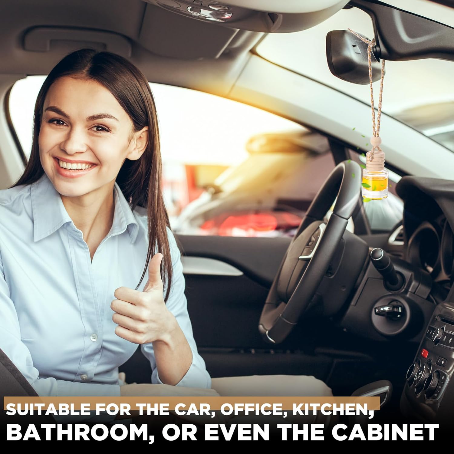 Domensi 800 Pieces Hanging Car Diffuser Air Freshener Bottle Bulk Empty Glass Refillable Perfume Bottles Oil Diffuser Aromatherapy Pendant for Auto Interior Ornaments Decor (Clear) - Image 5