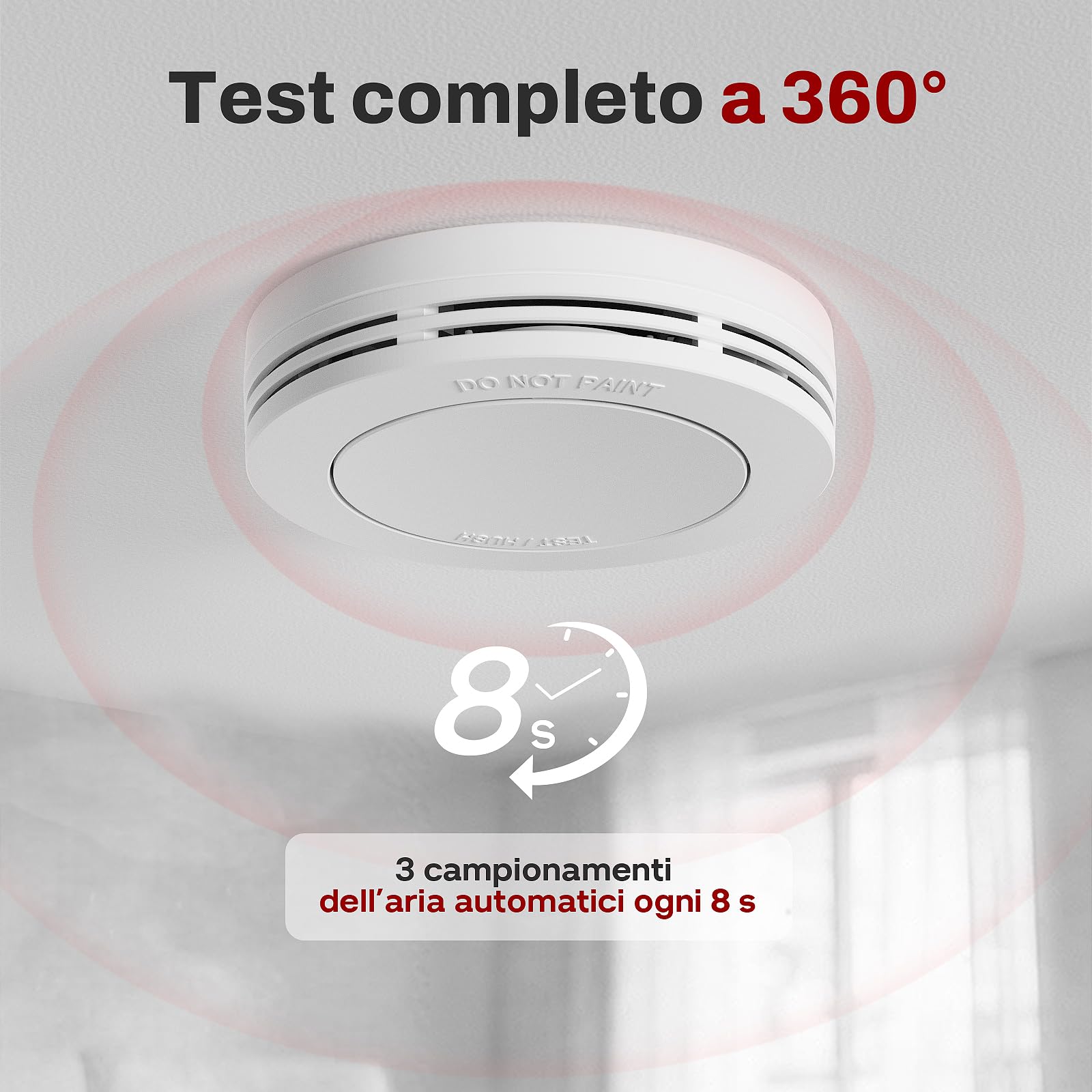 Safeliveo Rilevatore di Fumo, Allarme Fumo Set da 3 Pezzi, Batteria 10 Anni, Certificato EN 14604, Senza LED Lampeggiante,85 dB, Funzione Silenziosa, con cuscinetti adesivi