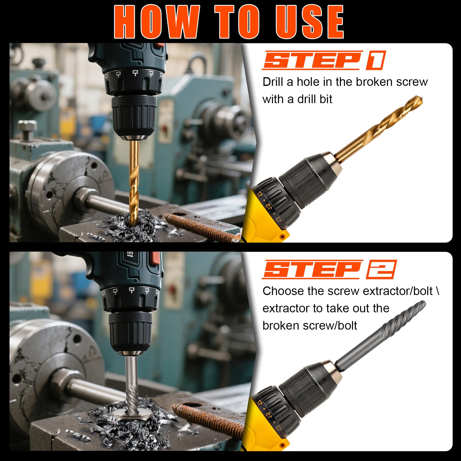 Damaged Screw Extractor Set - Remove Stripped Screws -4