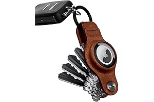 KeySmart Premium Leather AirTag Keychain