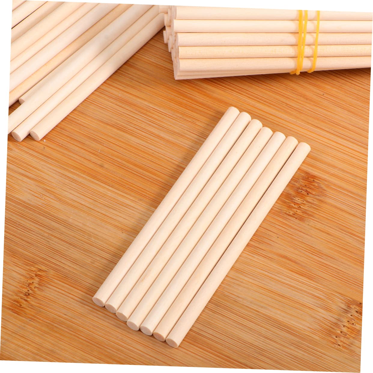 DIYEAH 100pcs Round Wooden Dowel Rods for Crafting DIY Model Making Smooth Surface Sticks for Crafts Model Building and Home Decoration