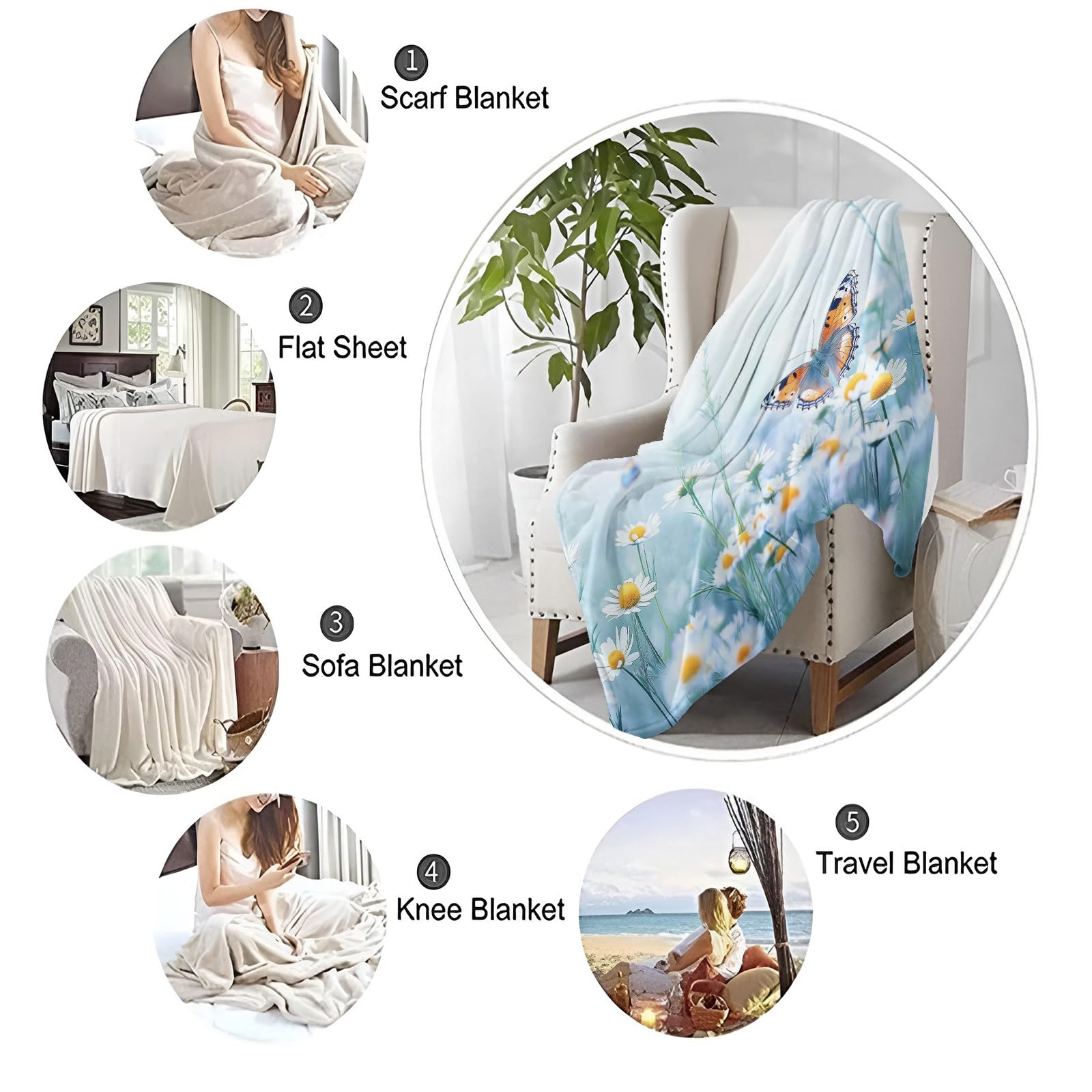 3D Plaid Couverture Polaire Flanelle 150x200 cm Panda dessiné à la Main Hiver Chaude Douce Moelleuse Microfibre Couverture de Lit Couvre-lit Jeté de Canapé, Convient Adulte et Enfant