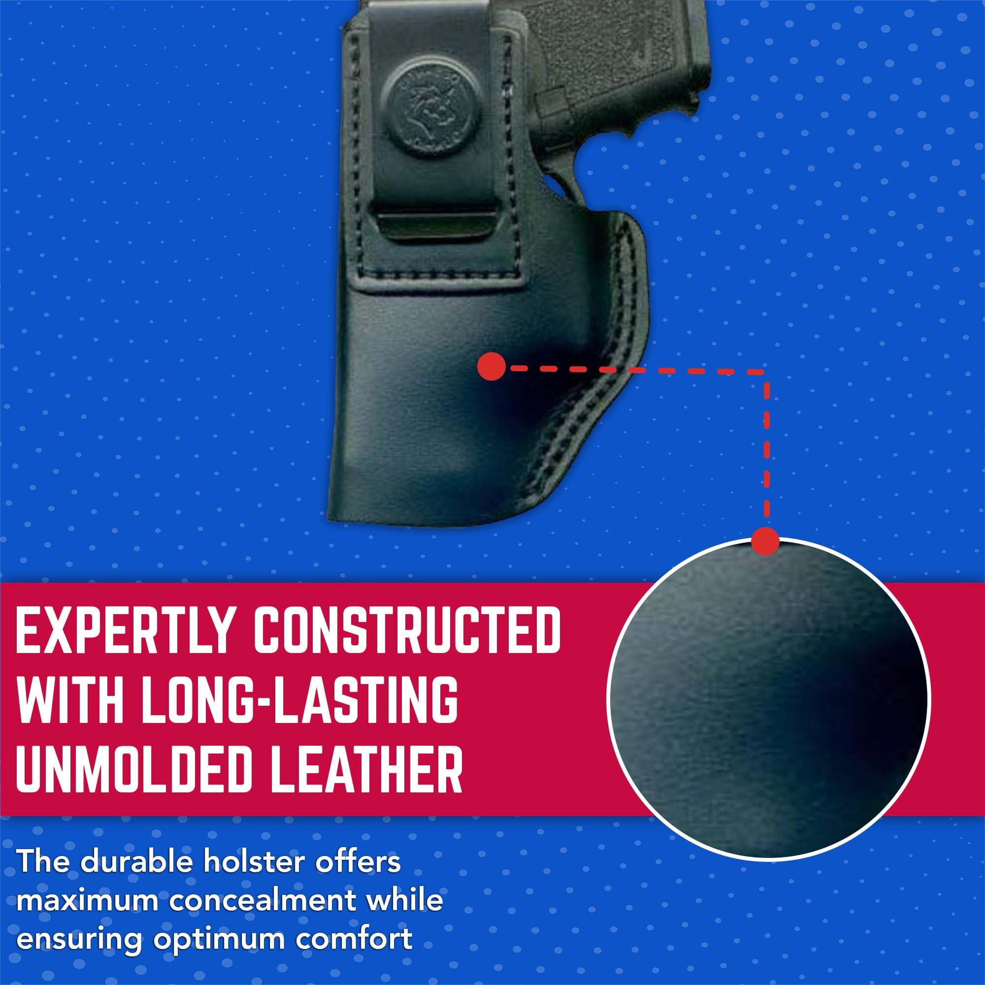 Desantis Insider Inside The Waistband Holster | For Glock 26/27, Walther PPS/PK380 | Left Hand, Black Leather - View #8