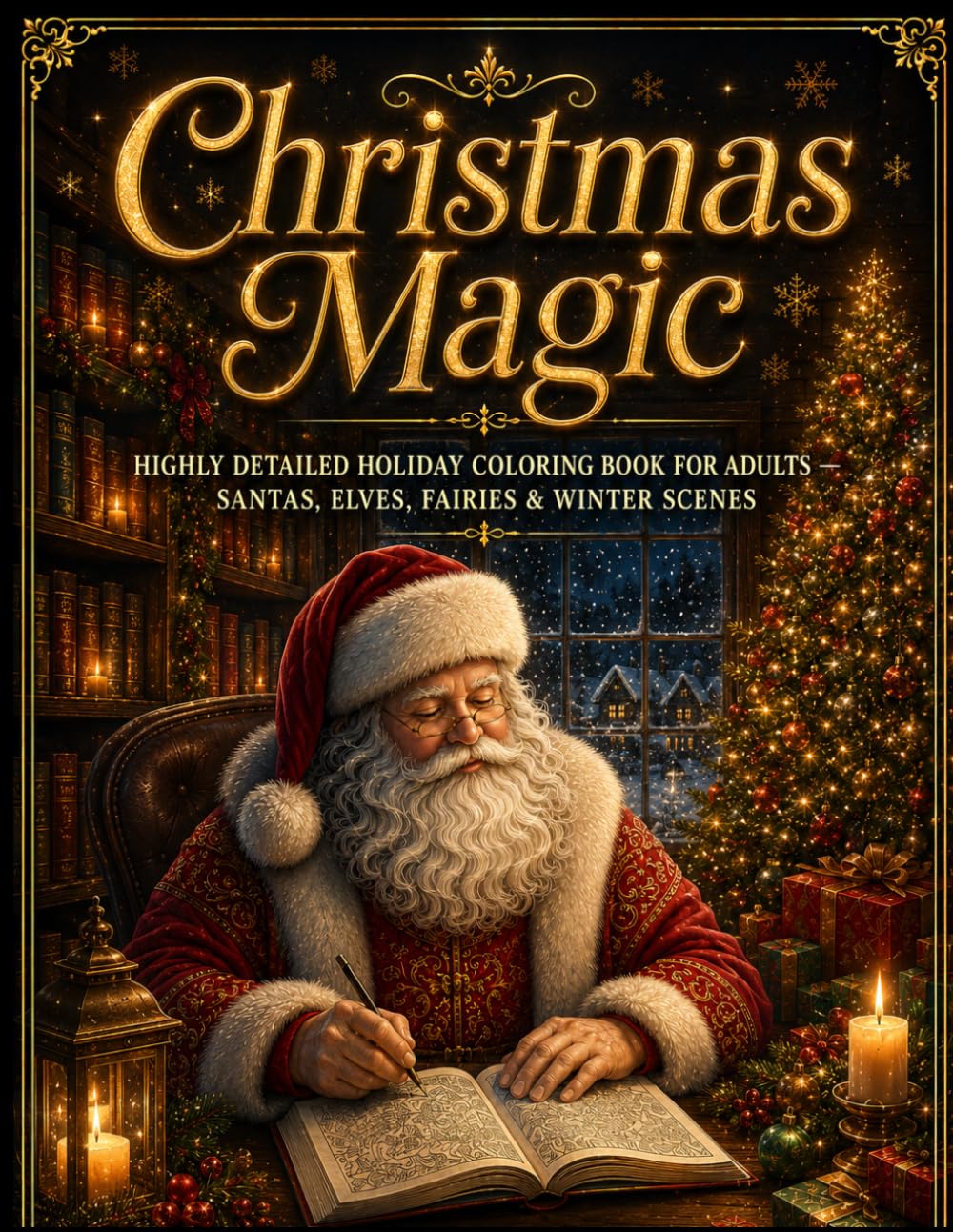 Christmas Magic: Highly Detailed Holiday Coloring Book for Adults — Santas, Elves, Fairies & Winter Scenes: Relaxing Winter Scenes, Festive Traditions ... for Stress Relief and Creative Fun