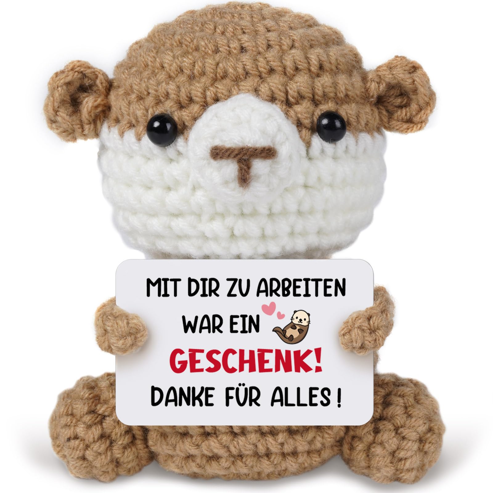 Sayregifty Abschiedsgeschenk Kollegen - Pocket Hug Positive Otter Geschenke für Kollegen, Danke Jobwechsel Rente Ruhestand Neuer Job Mutmacher Geschenk für Kollegen Kollegin Chef