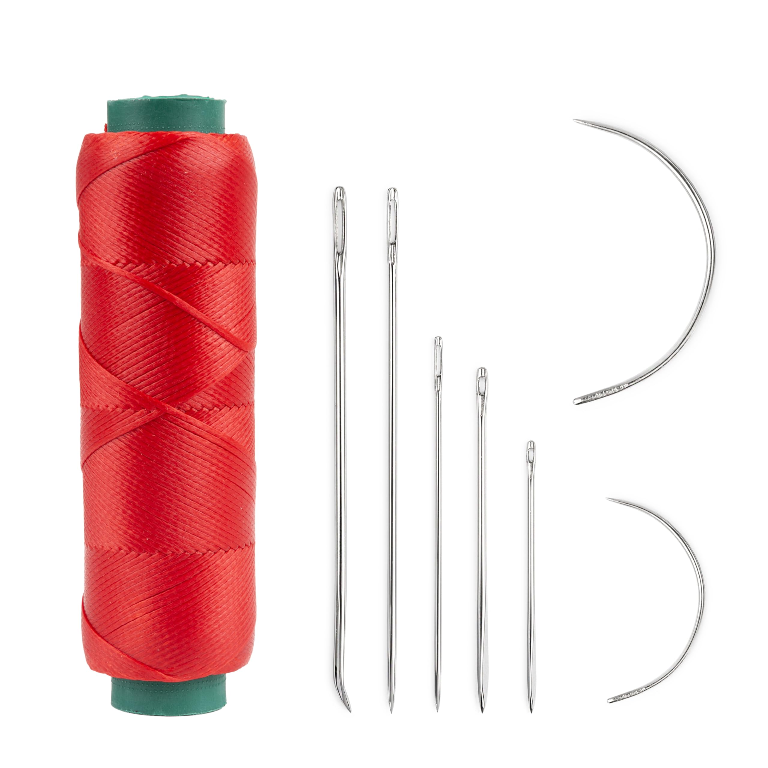 Shelver Waxed Thread with 7 piece Repair Needle Set, Strong Thread for Leather, Upholstery, Shoe, Bag, Sewing of Heavy Fabrics