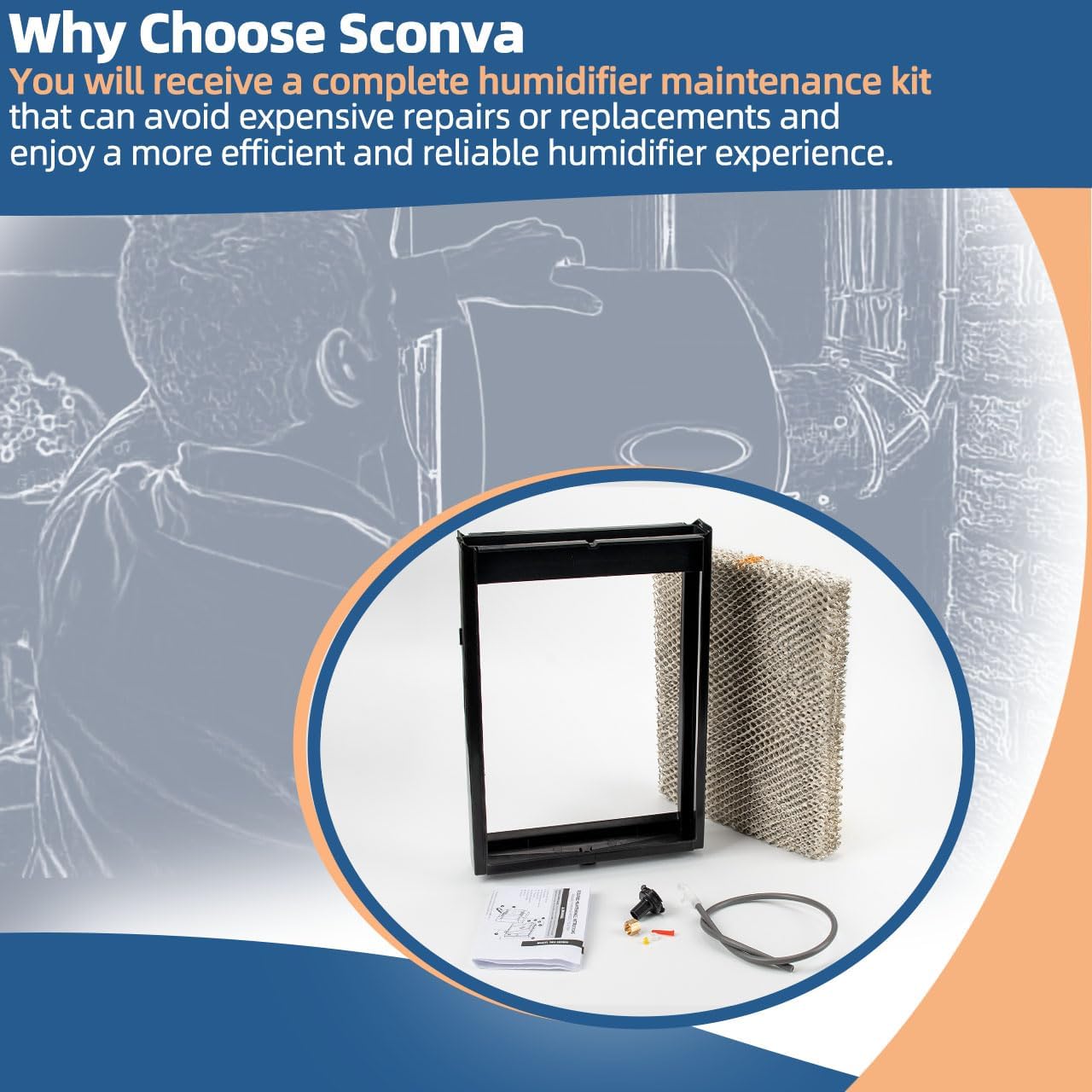 4750 Humidifier Maintenance Kit with Model No. 35 Water Panel Humidifier Pad Compatible with AprilAire Whole-House Humidifier 700, 700A, 700M, 760, 760A, 768 Humidifier Parts & Accessories